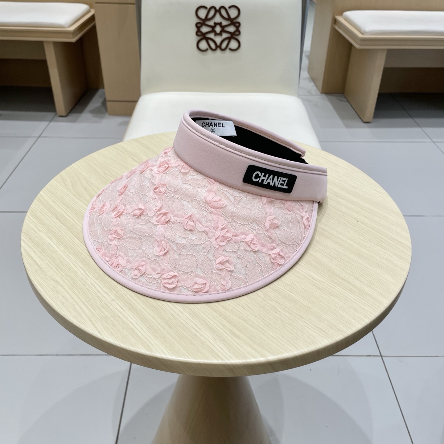  chanel香奈儿新款日系蕾丝花朵空顶帽女春夏季出游遮阳防晒帽大檐显脸小太阳帽