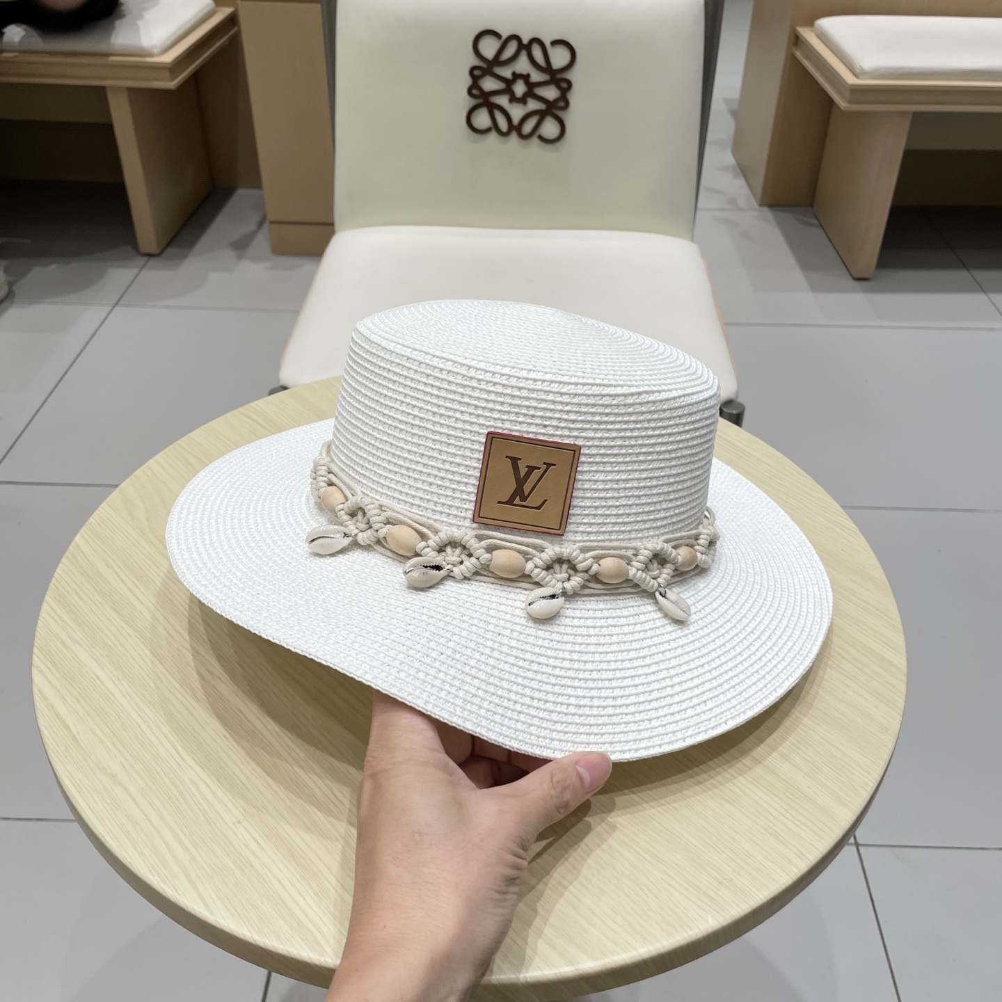 【LV路易威登】2026新款小香度假风平顶草帽，旅行必备，超好搭配，赶紧入手！