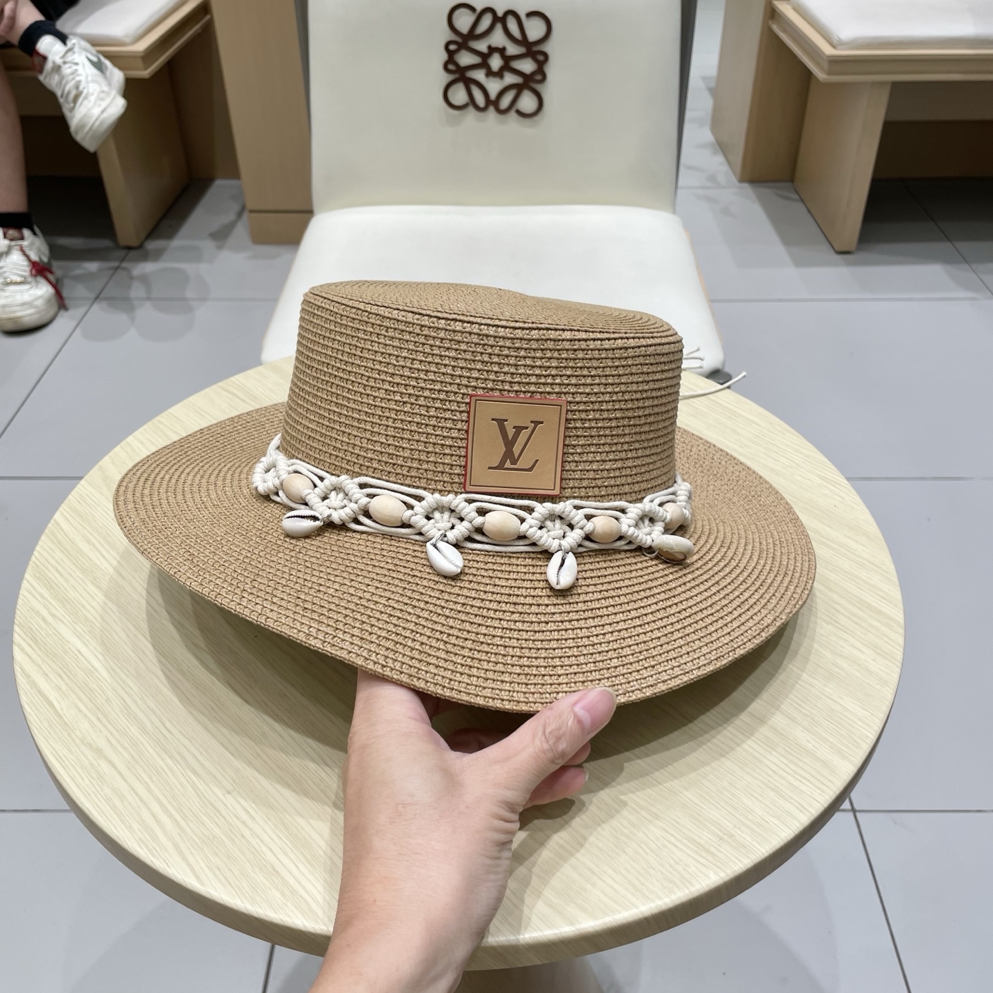 【LV路易威登】2026新款小香度假风平顶草帽，旅行必备，超好搭配，赶紧入手！