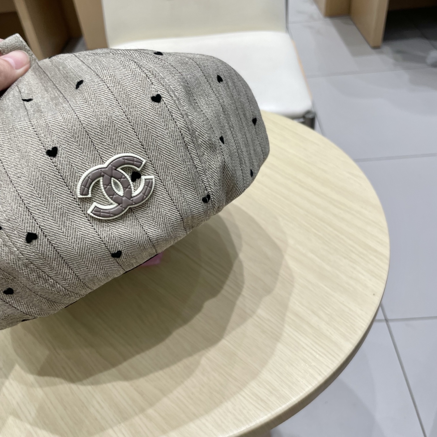 chanel香奈儿日系复古条纹碎钻贴布拼接南瓜帽百搭贝雷帽小众