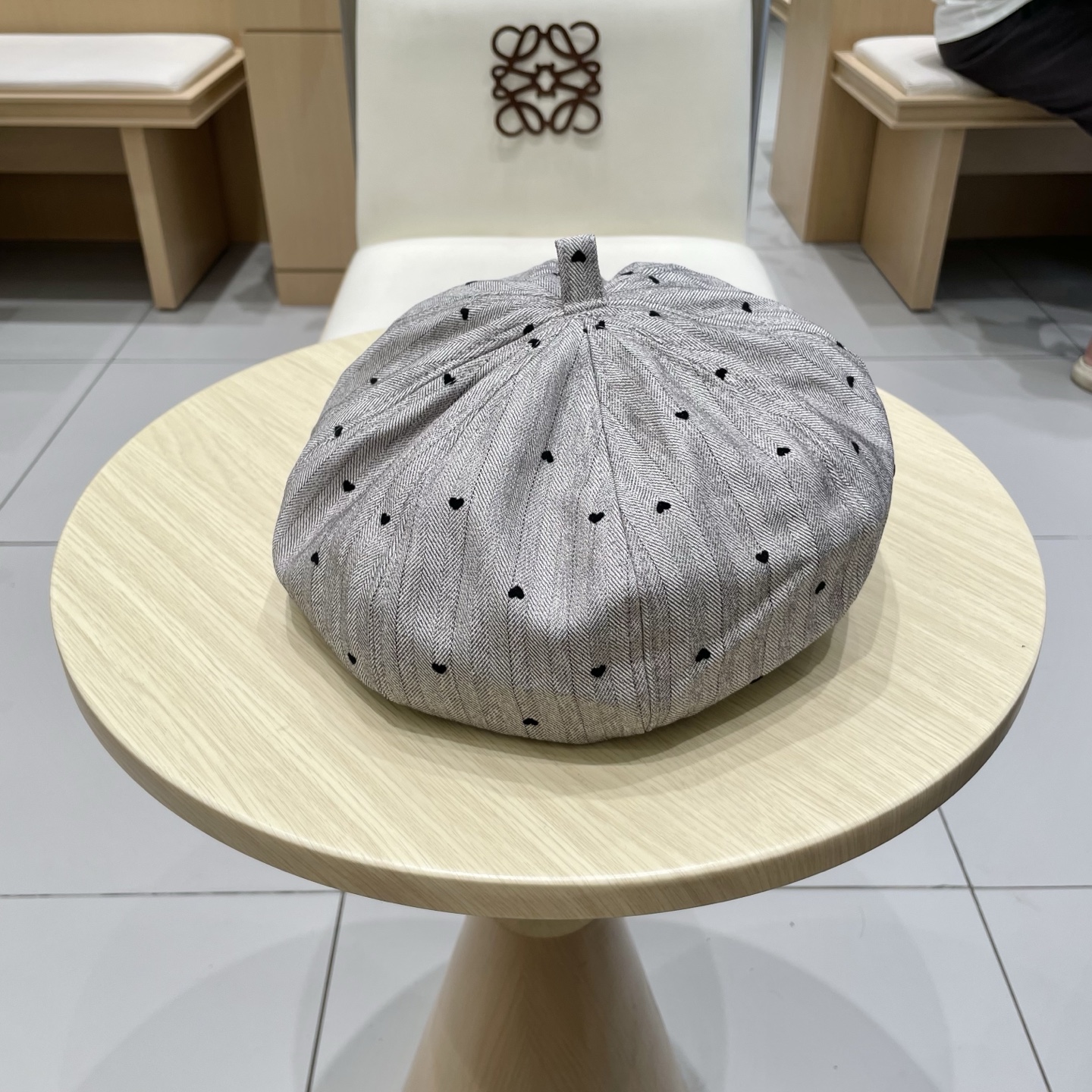 chanel香奈儿日系复古条纹碎钻贴布拼接南瓜帽百搭贝雷帽小众