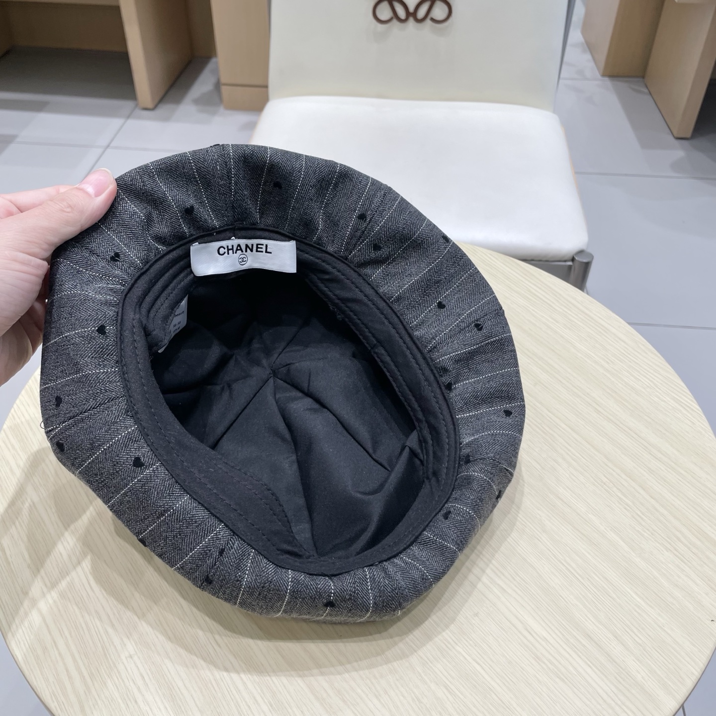 chanel香奈儿日系复古条纹碎钻贴布拼接南瓜帽百搭贝雷帽小众