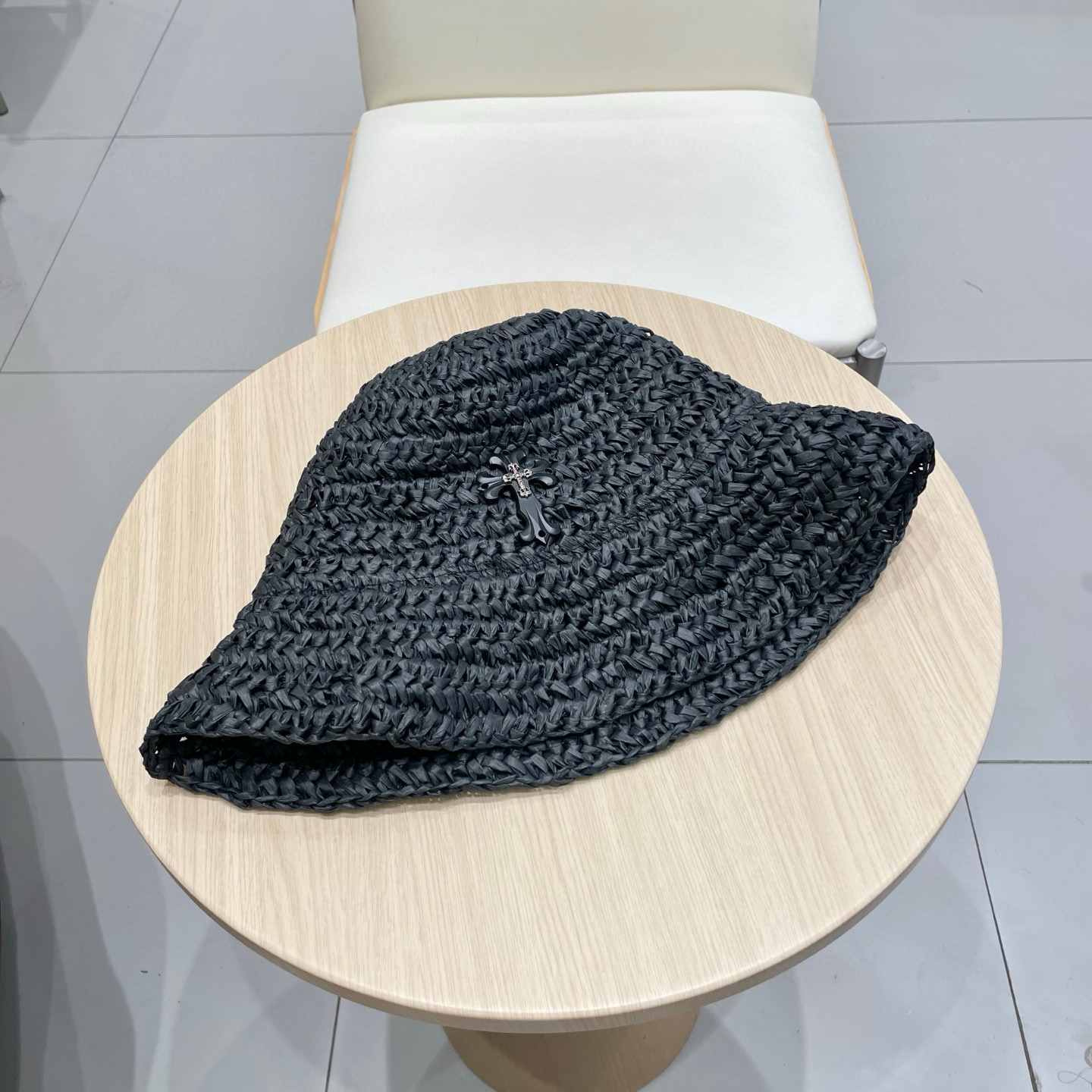 克罗心博主编织草帽慵懒沙滩度假遮阳帽子女户外防晒帽盆帽