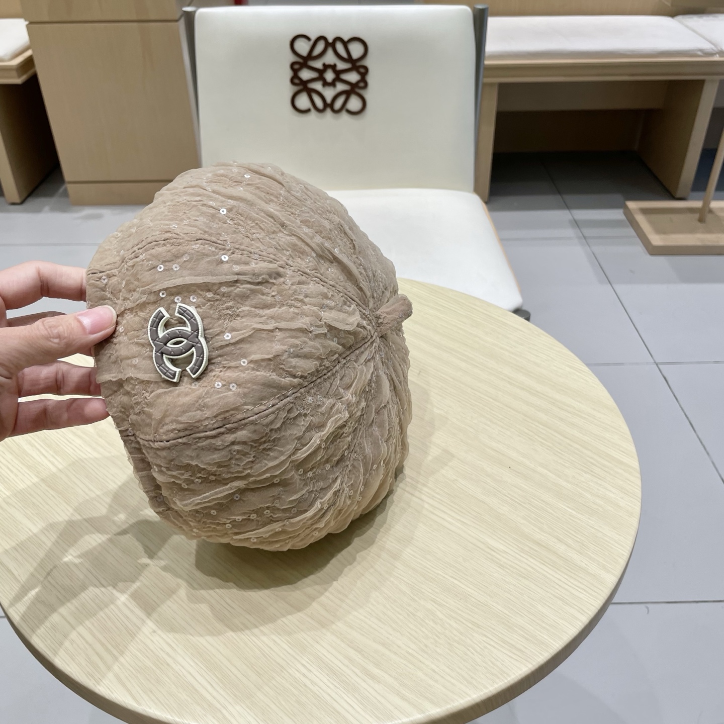  chanel早香奈儿秋款秋亮片蕾丝贝雷帽女时尚日系小香风复古画家帽子网红蓓蕾帽