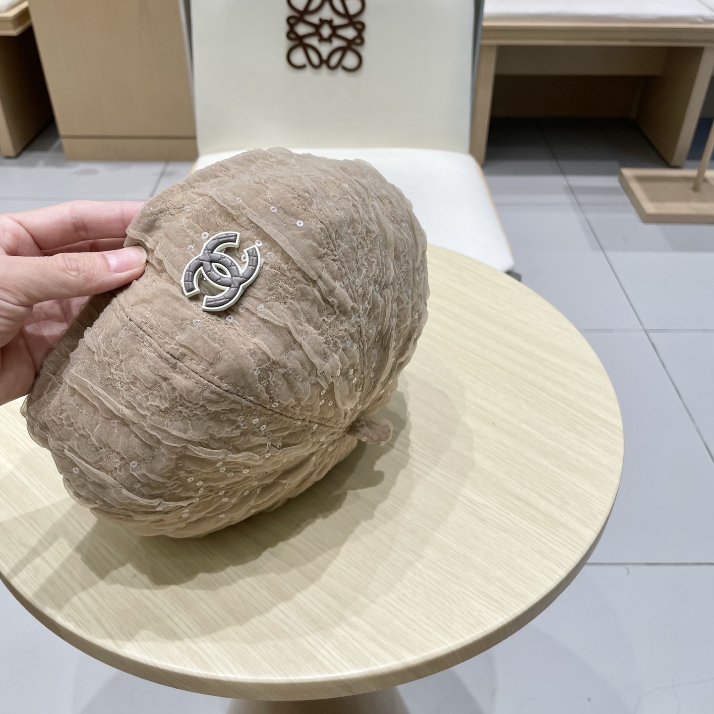  chanel早香奈儿秋款秋亮片蕾丝贝雷帽女时尚日系小香风复古画家帽子网红蓓蕾帽