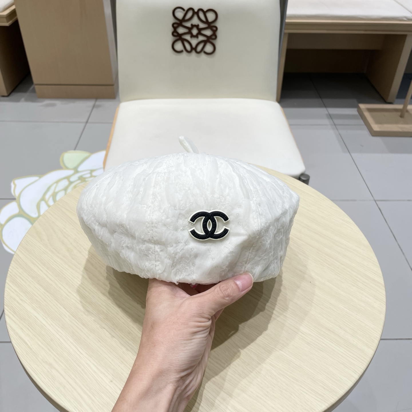  chanel早香奈儿秋款秋亮片蕾丝贝雷帽女时尚日系小香风复古画家帽子网红蓓蕾帽