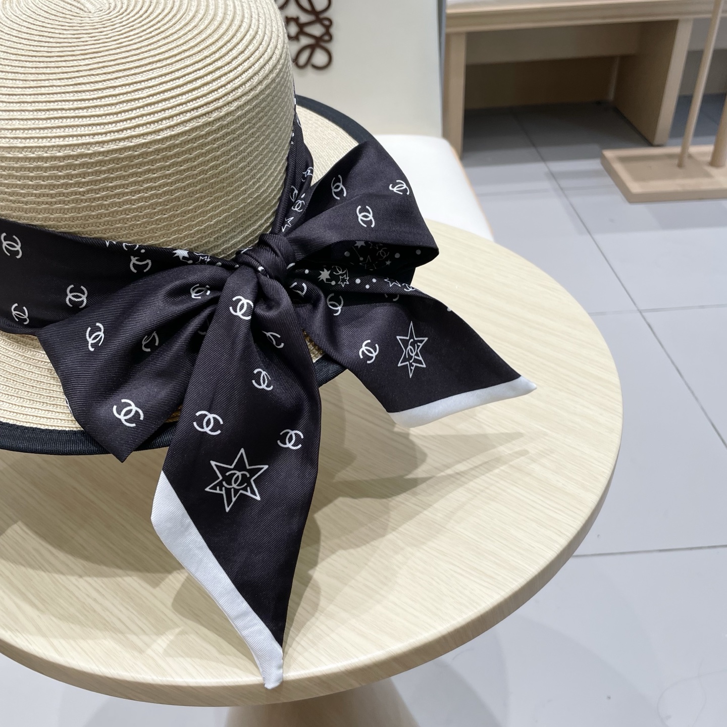  Chanel香奈儿丝带新款草帽，头围57cm