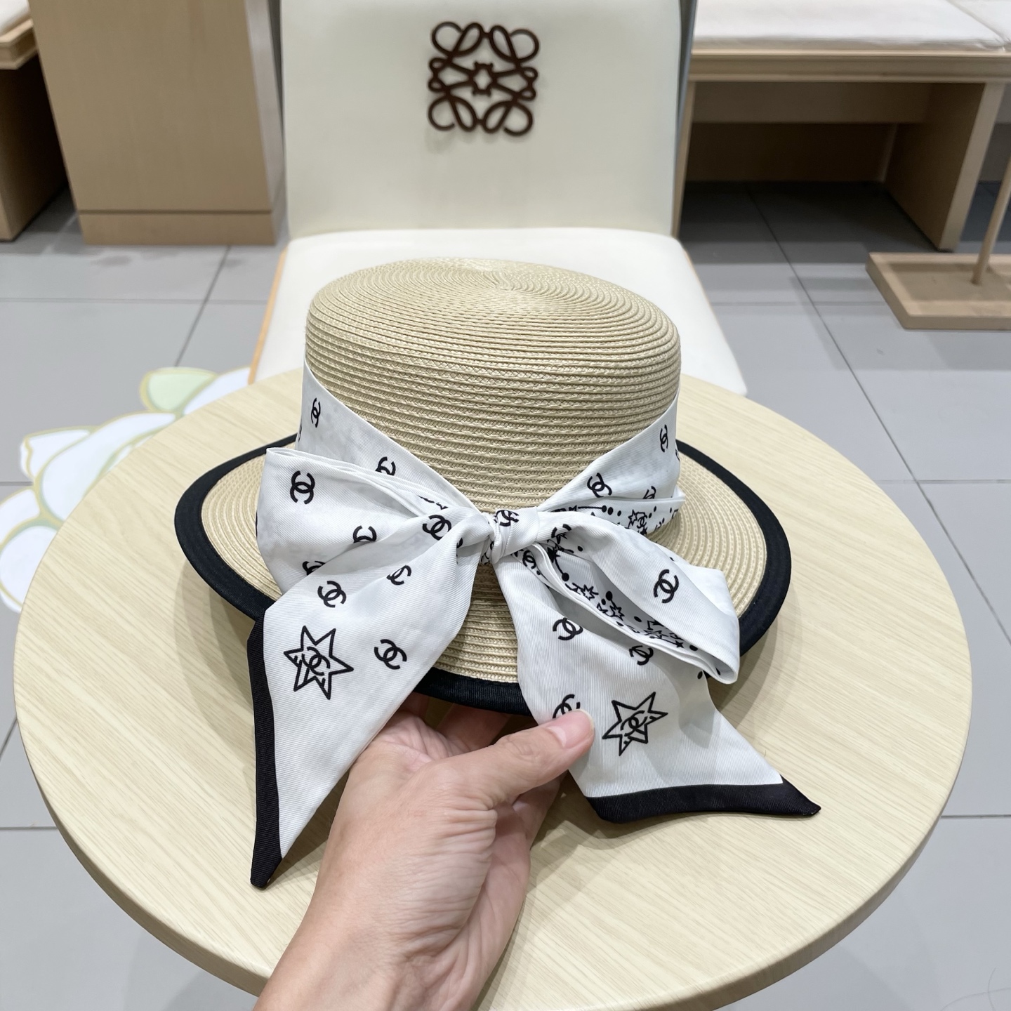  Chanel香奈儿丝带新款草帽，头围57cm