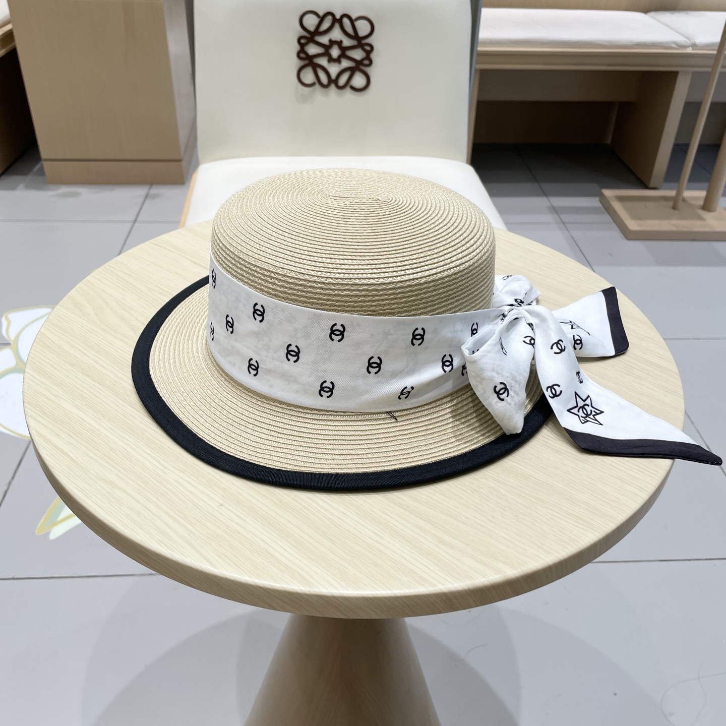  Chanel香奈儿丝带新款草帽，头围57cm