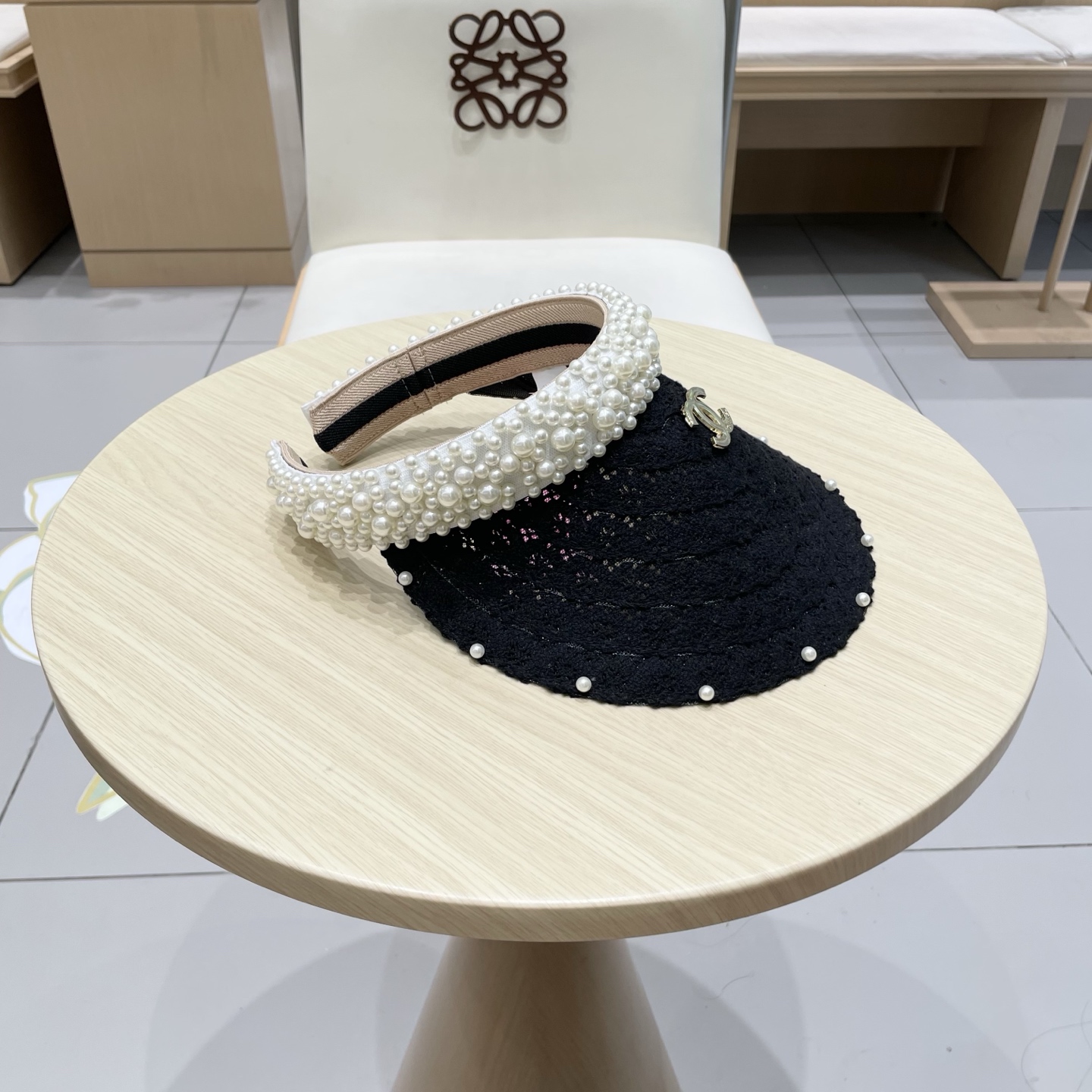  cahnel香奈儿仙女款海边度假蕾丝珍珠空顶防晒帽女名媛气质沙滩防紫外线太阳帽