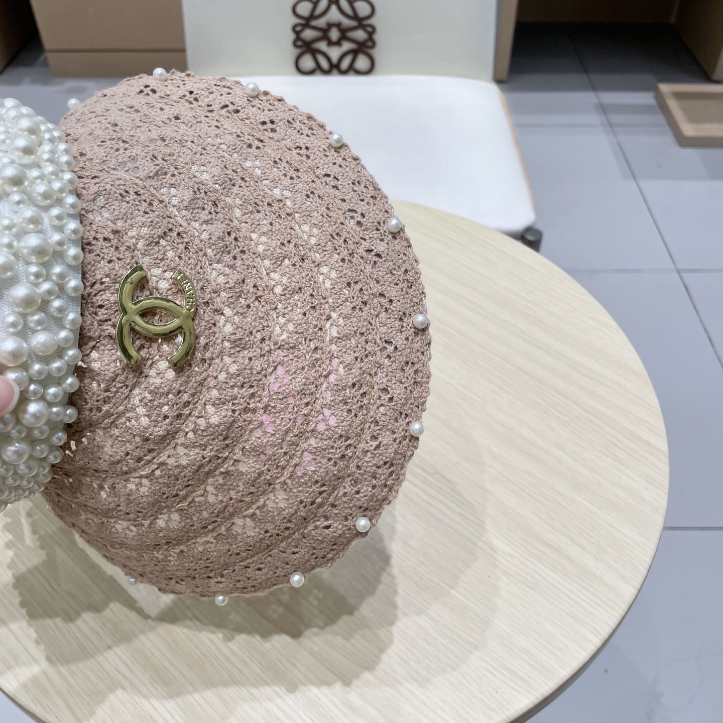  cahnel香奈儿仙女款海边度假蕾丝珍珠空顶防晒帽女名媛气质沙滩防紫外线太阳帽