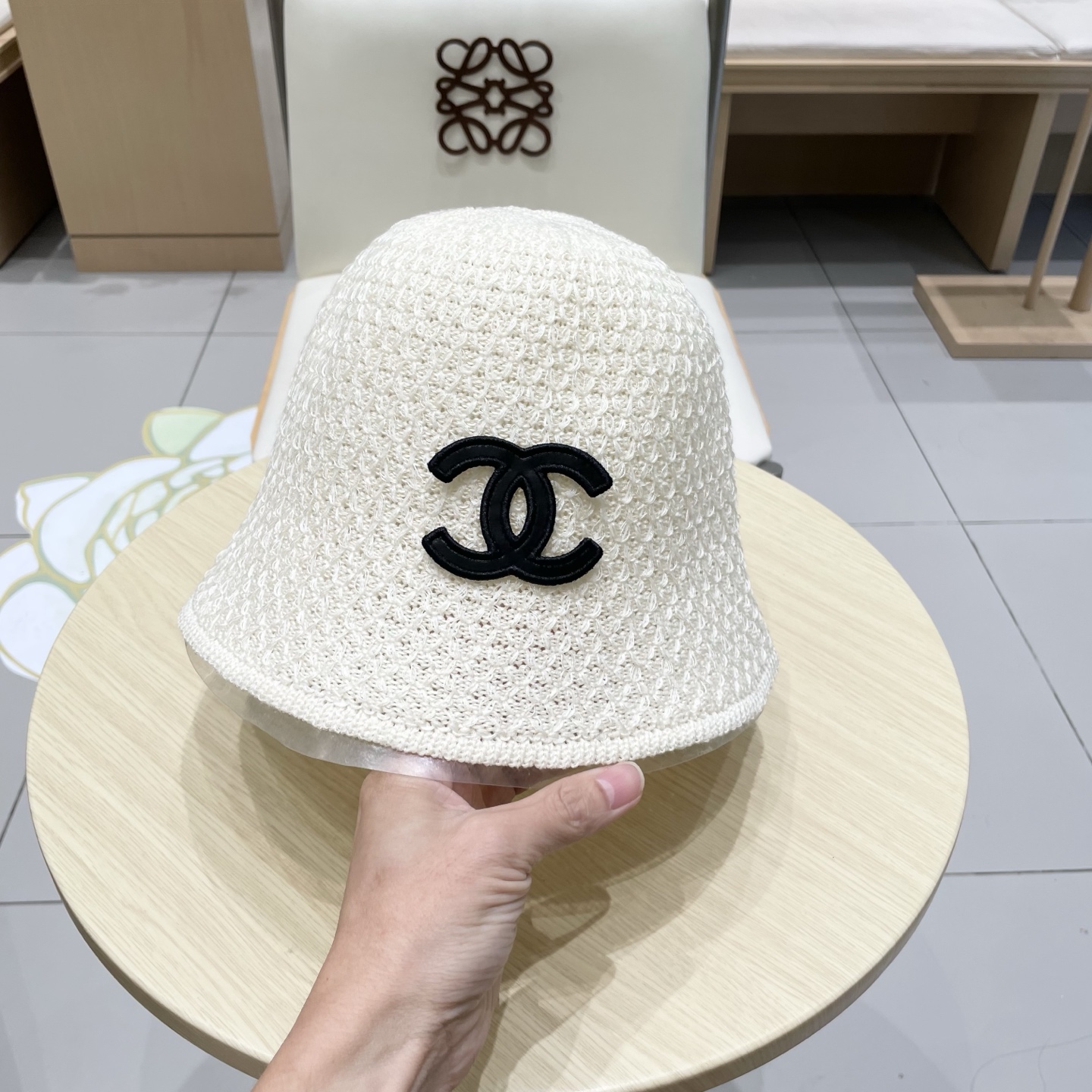 chanel香奈儿高品质日系百搭编织渔夫帽女显脸小透气太阳帽防晒洋气水桶草帽潮