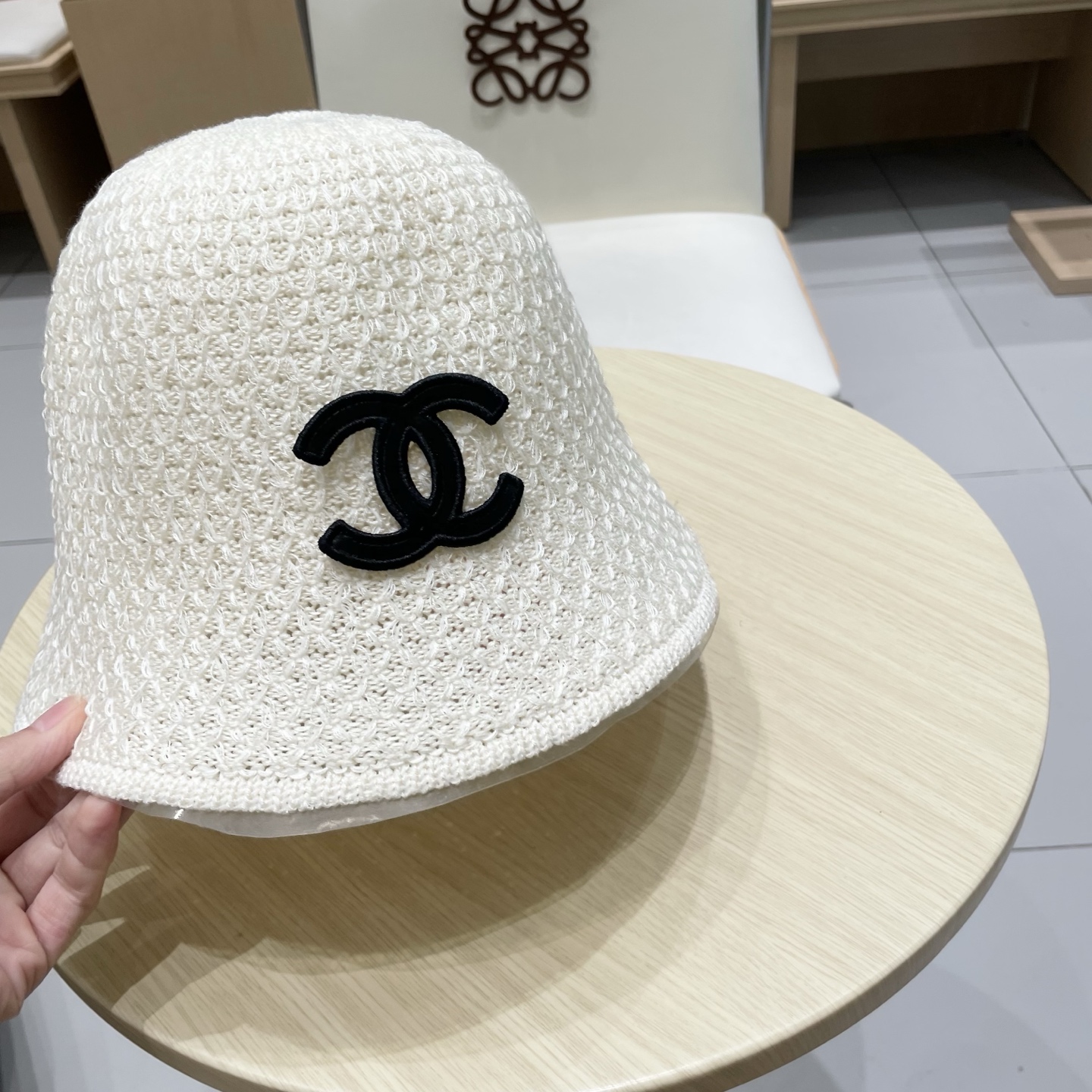 chanel香奈儿高品质日系百搭编织渔夫帽女显脸小透气太阳帽防晒洋气水桶草帽潮