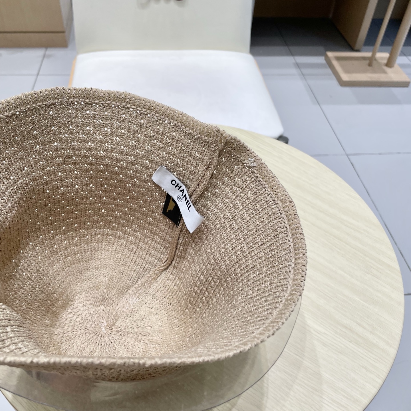 chanel香奈儿高品质日系百搭编织渔夫帽女显脸小透气太阳帽防晒洋气水桶草帽潮