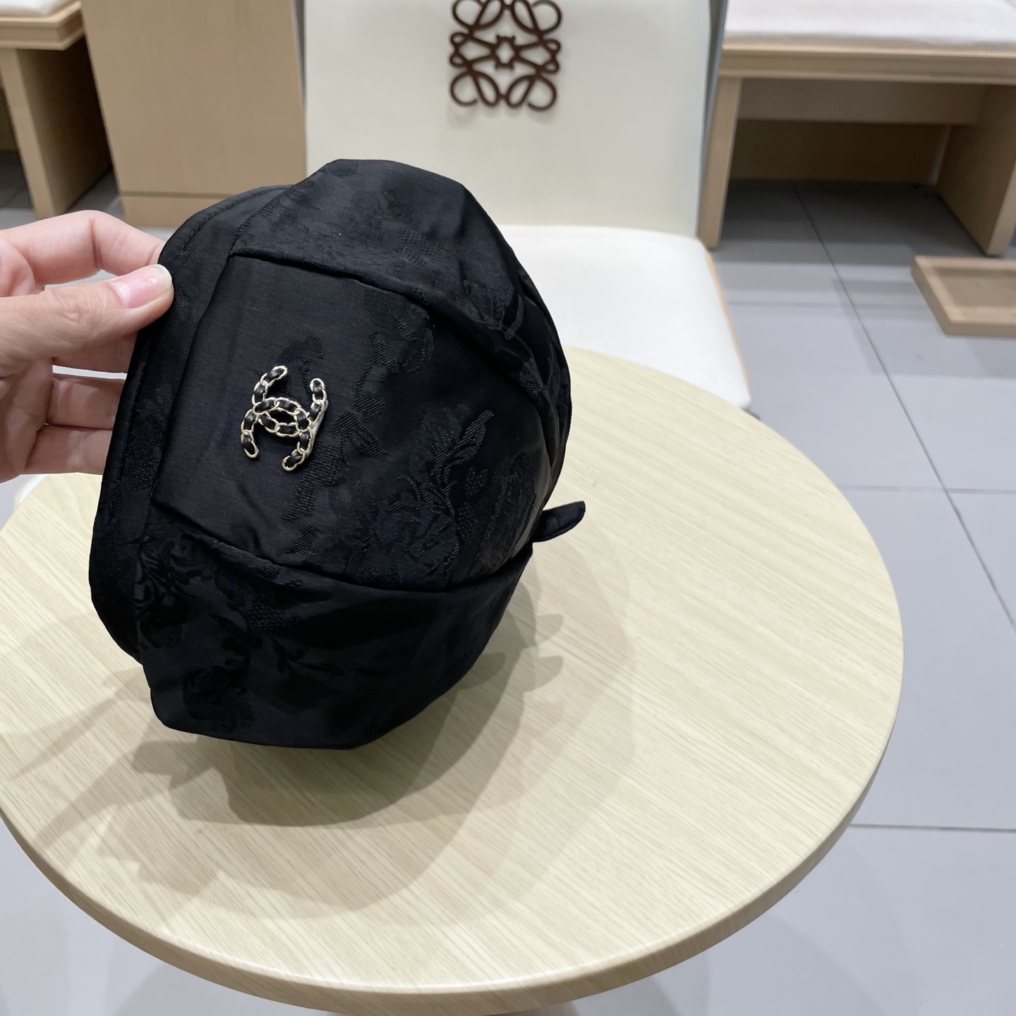  chanel香奈儿新中式国风提花贝雷帽大头围显脸小名媛春夏绸缎感八角帽