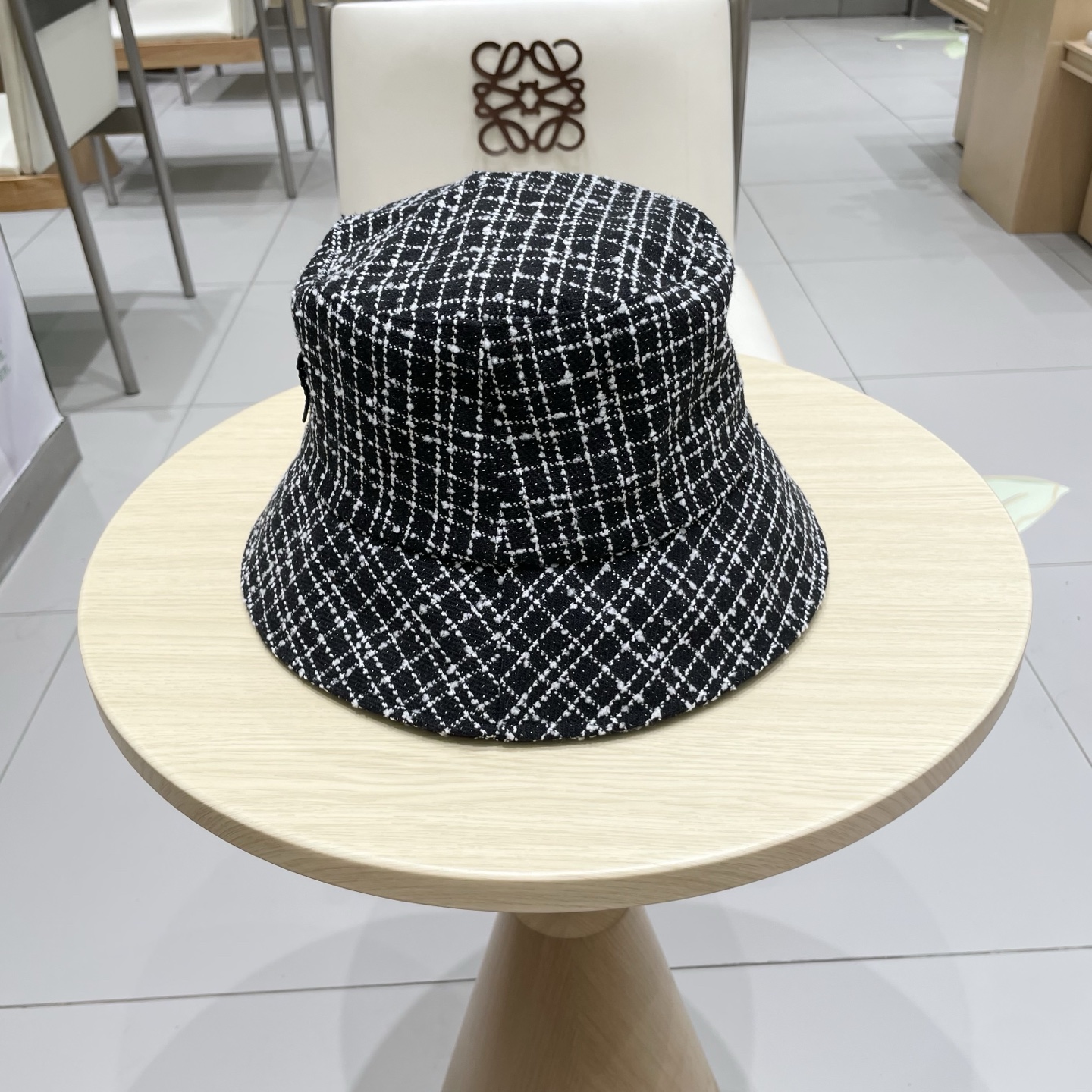  塞琳celine2025秋季新款小香风格纹厚实渔夫帽百搭遮阳显脸小气质淑女盆帽女