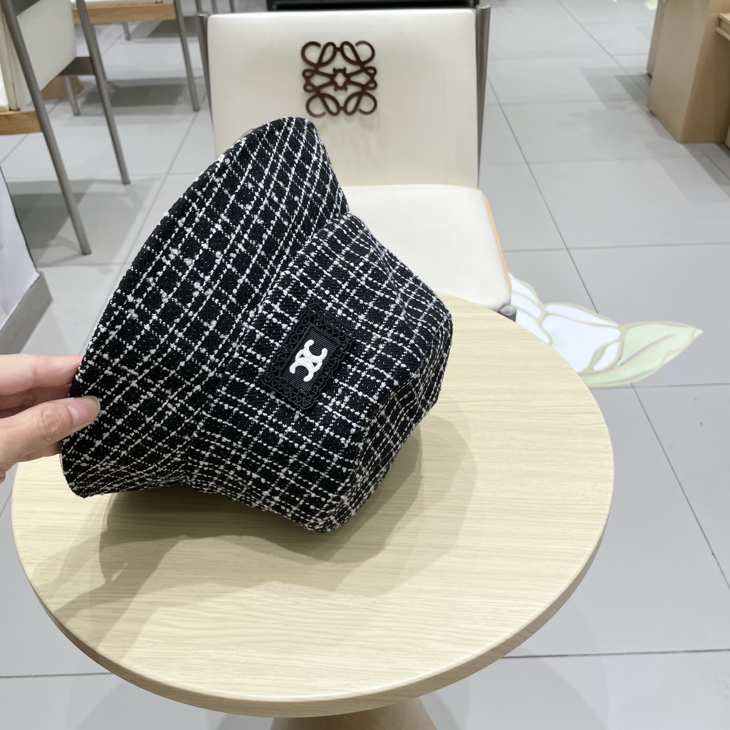  塞琳celine2025秋季新款小香风格纹厚实渔夫帽百搭遮阳显脸小气质淑女盆帽女