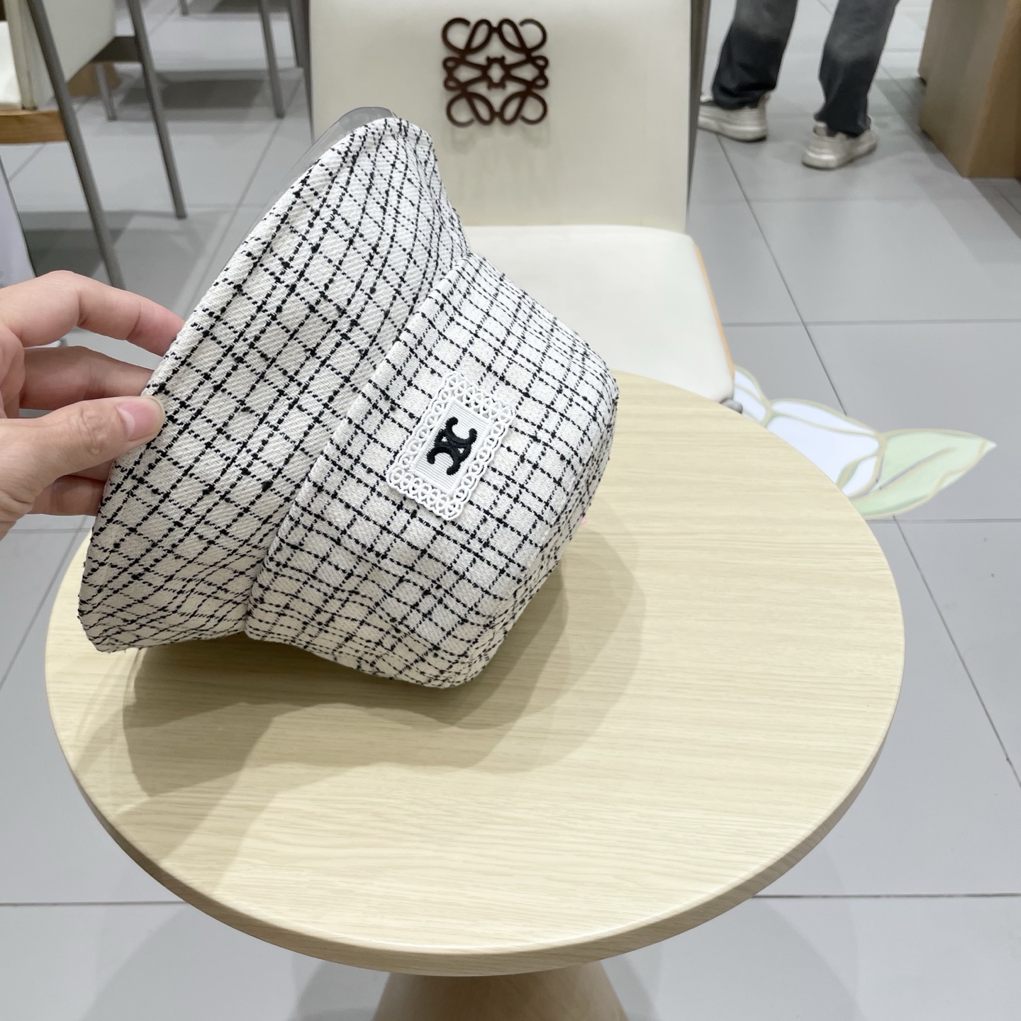  塞琳celine2025秋季新款小香风格纹厚实渔夫帽百搭遮阳显脸小气质淑女盆帽女