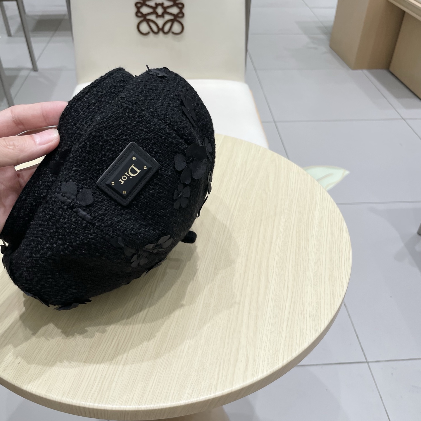  DIOR迪奥2025秋冬季新款纯色花朵贝雷帽子女ins时尚百搭气质显脸小蓓蕾帽