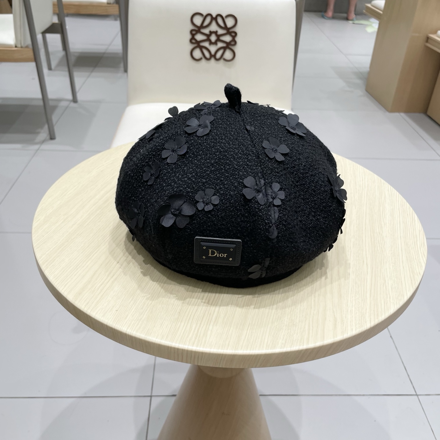  DIOR迪奥2025秋冬季新款纯色花朵贝雷帽子女ins时尚百搭气质显脸小蓓蕾帽