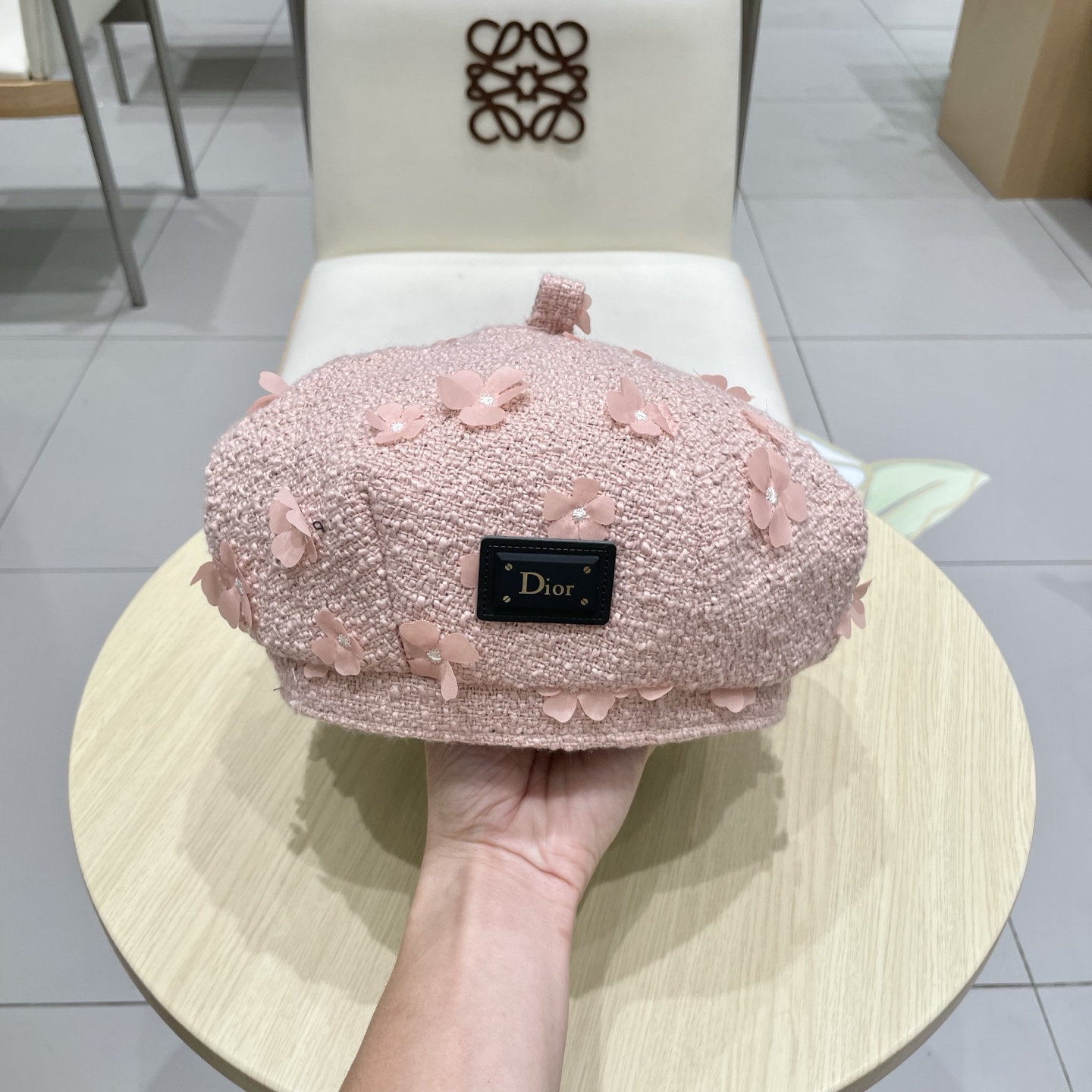  DIOR迪奥2025秋冬季新款纯色花朵贝雷帽子女ins时尚百搭气质显脸小蓓蕾帽