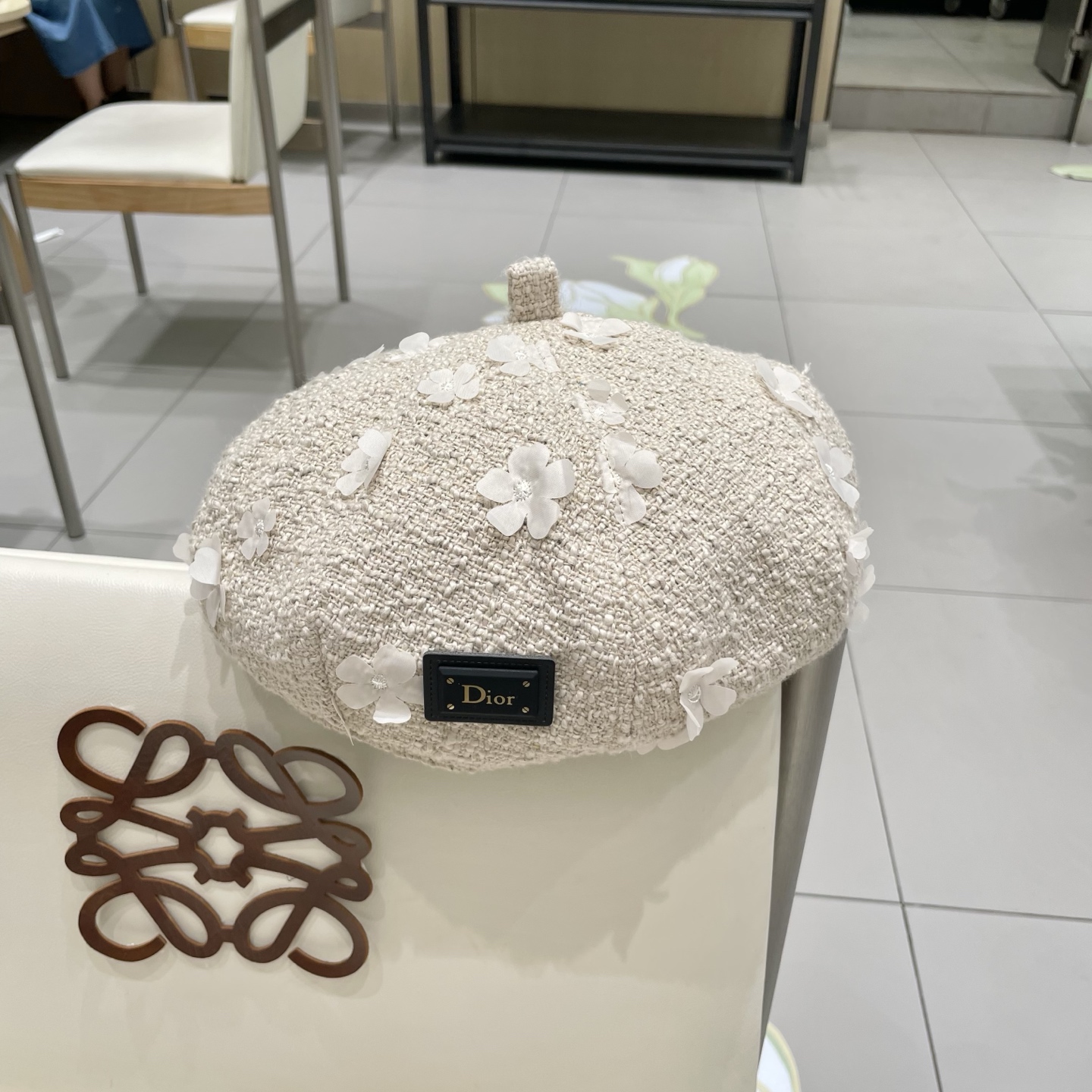  DIOR迪奥2025秋冬季新款纯色花朵贝雷帽子女ins时尚百搭气质显脸小蓓蕾帽