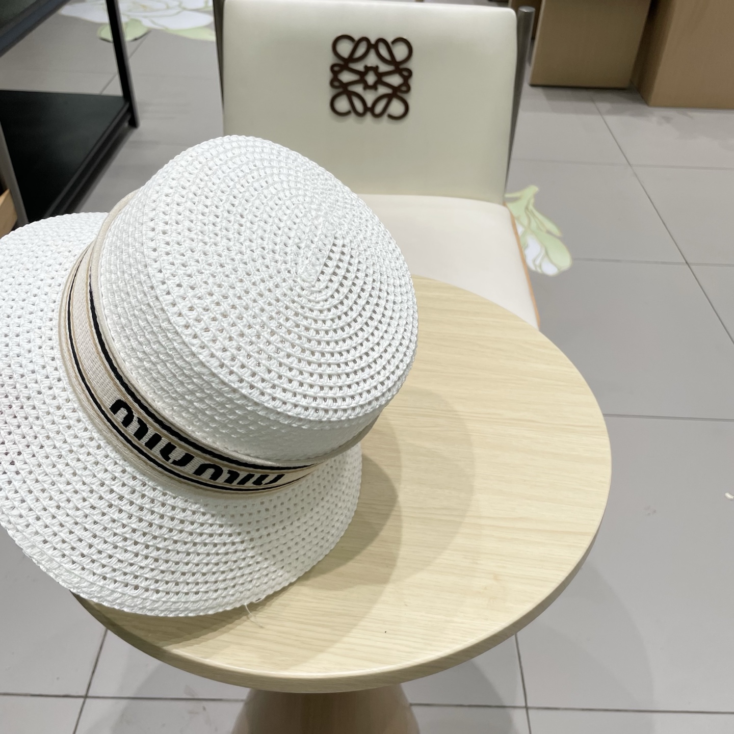  miumiu缪缪新款水桶遮阳帽，遮阳草帽，头围57cm