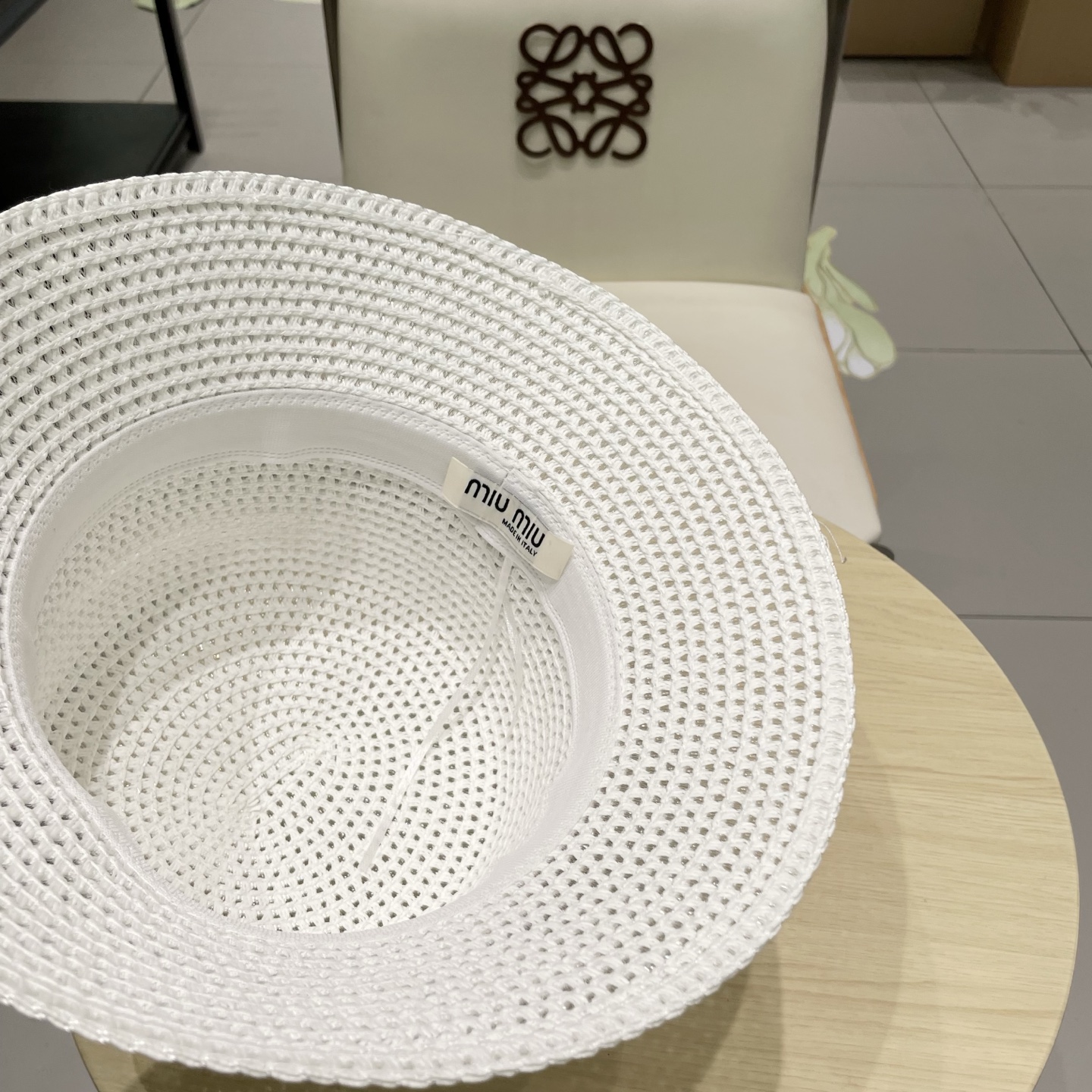  miumiu缪缪新款水桶遮阳帽，遮阳草帽，头围57cm