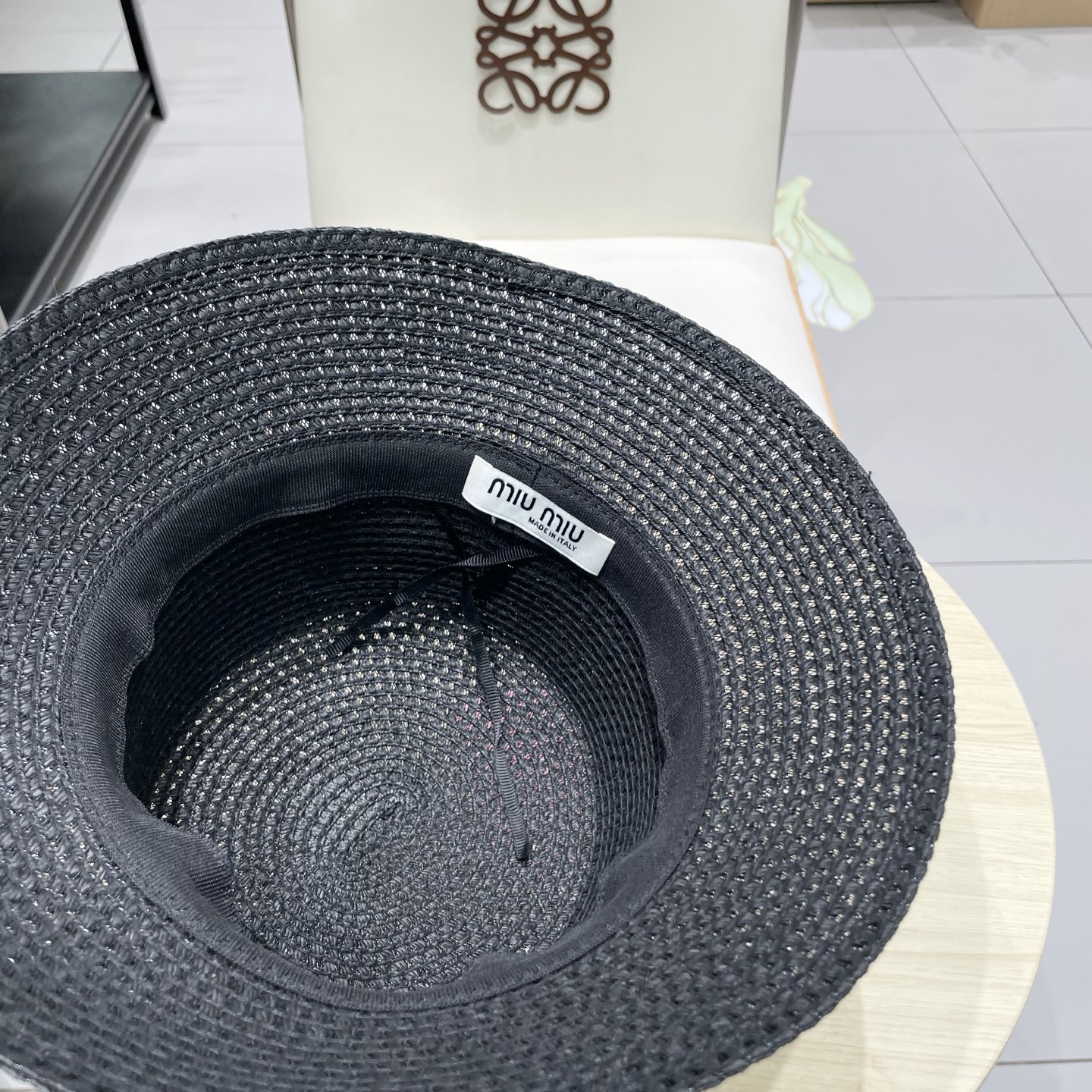  miumiu缪缪新款水桶遮阳帽，遮阳草帽，头围57cm