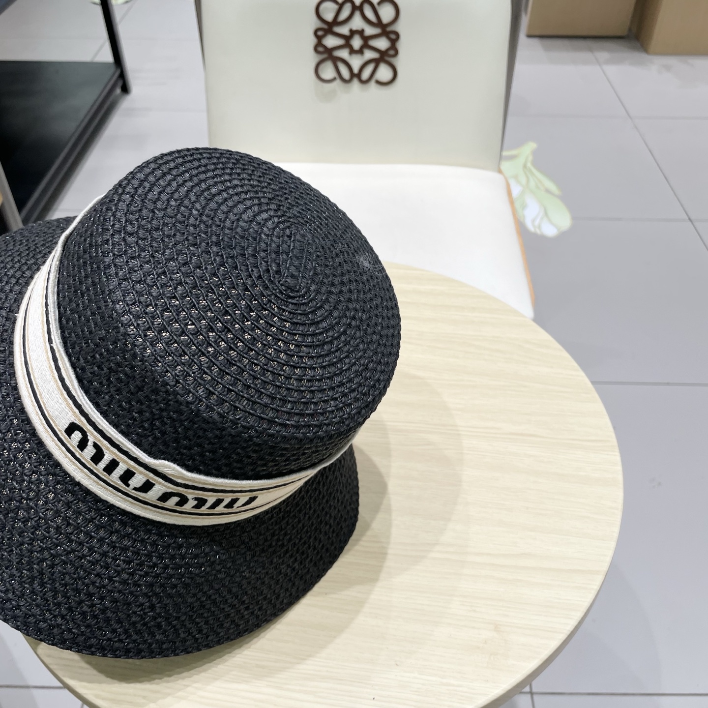  miumiu缪缪新款水桶遮阳帽，遮阳草帽，头围57cm