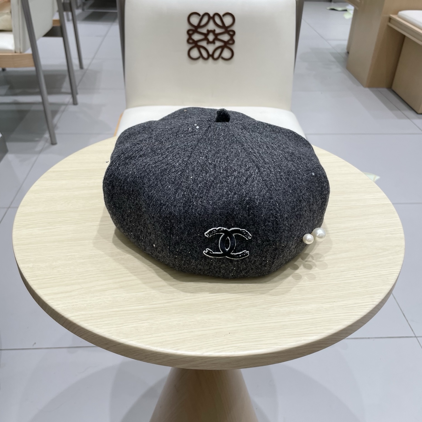  chanel香奈儿珍珠气质贝雷帽女秋冬款透气百搭复古时尚画家帽