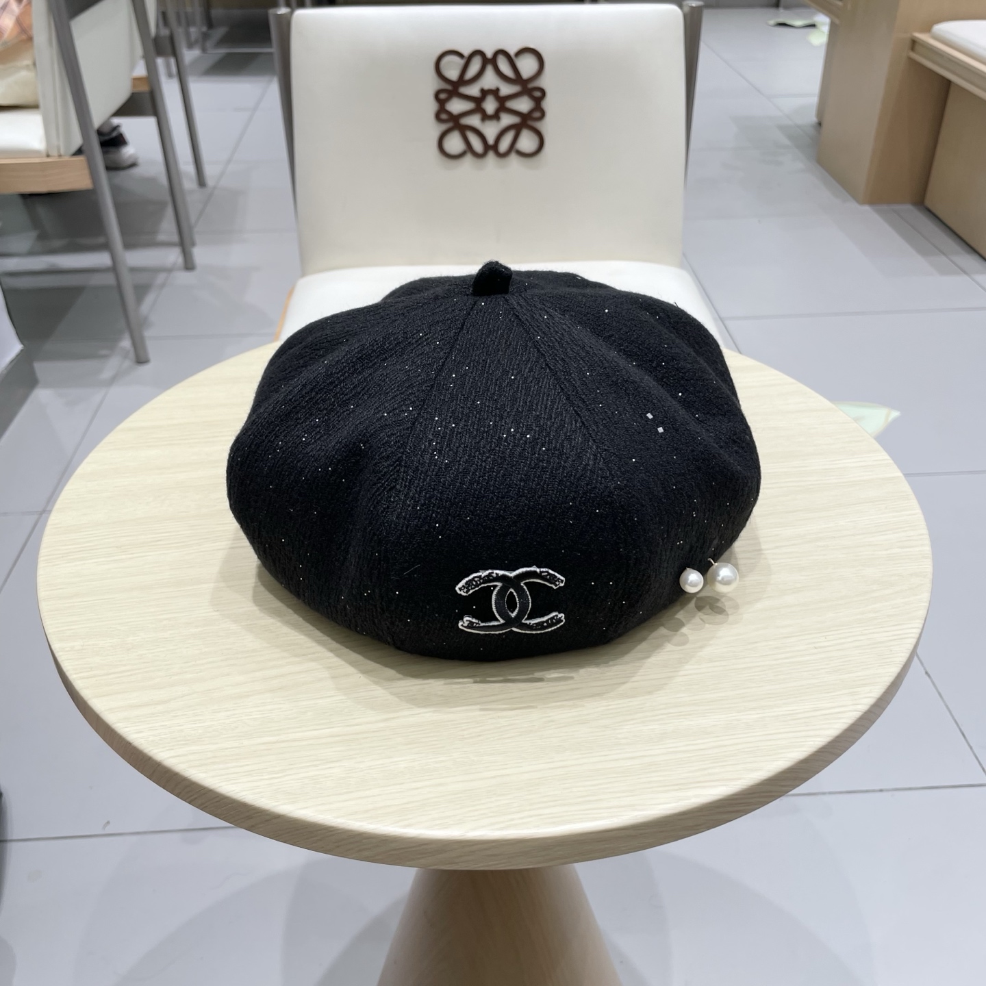  chanel香奈儿珍珠气质贝雷帽女秋冬款透气百搭复古时尚画家帽