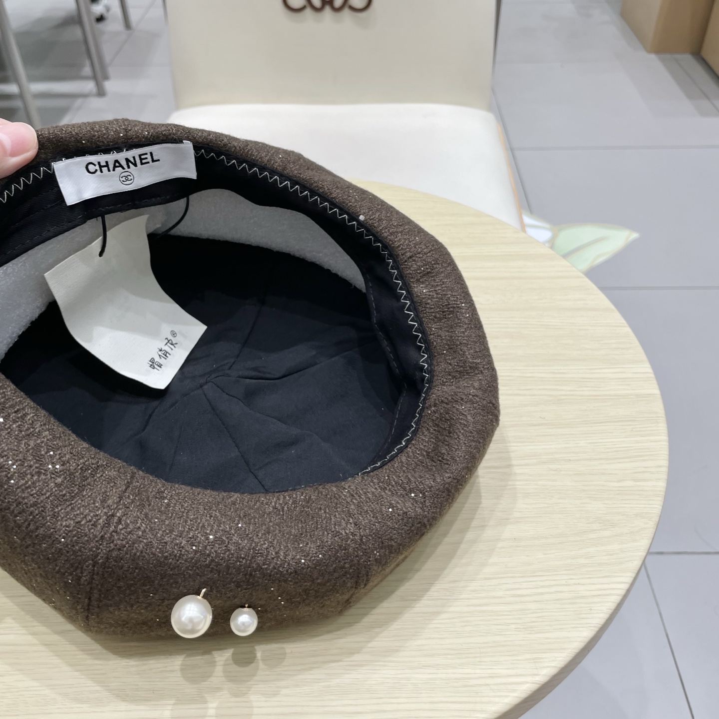  chanel香奈儿珍珠气质贝雷帽女秋冬款透气百搭复古时尚画家帽