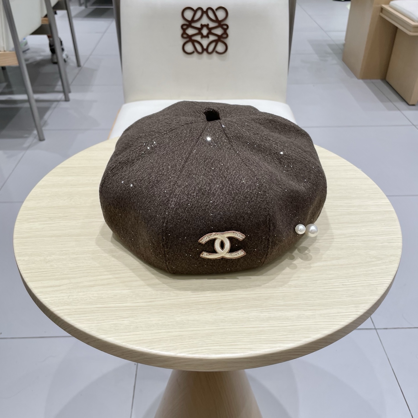  chanel香奈儿珍珠气质贝雷帽女秋冬款透气百搭复古时尚画家帽