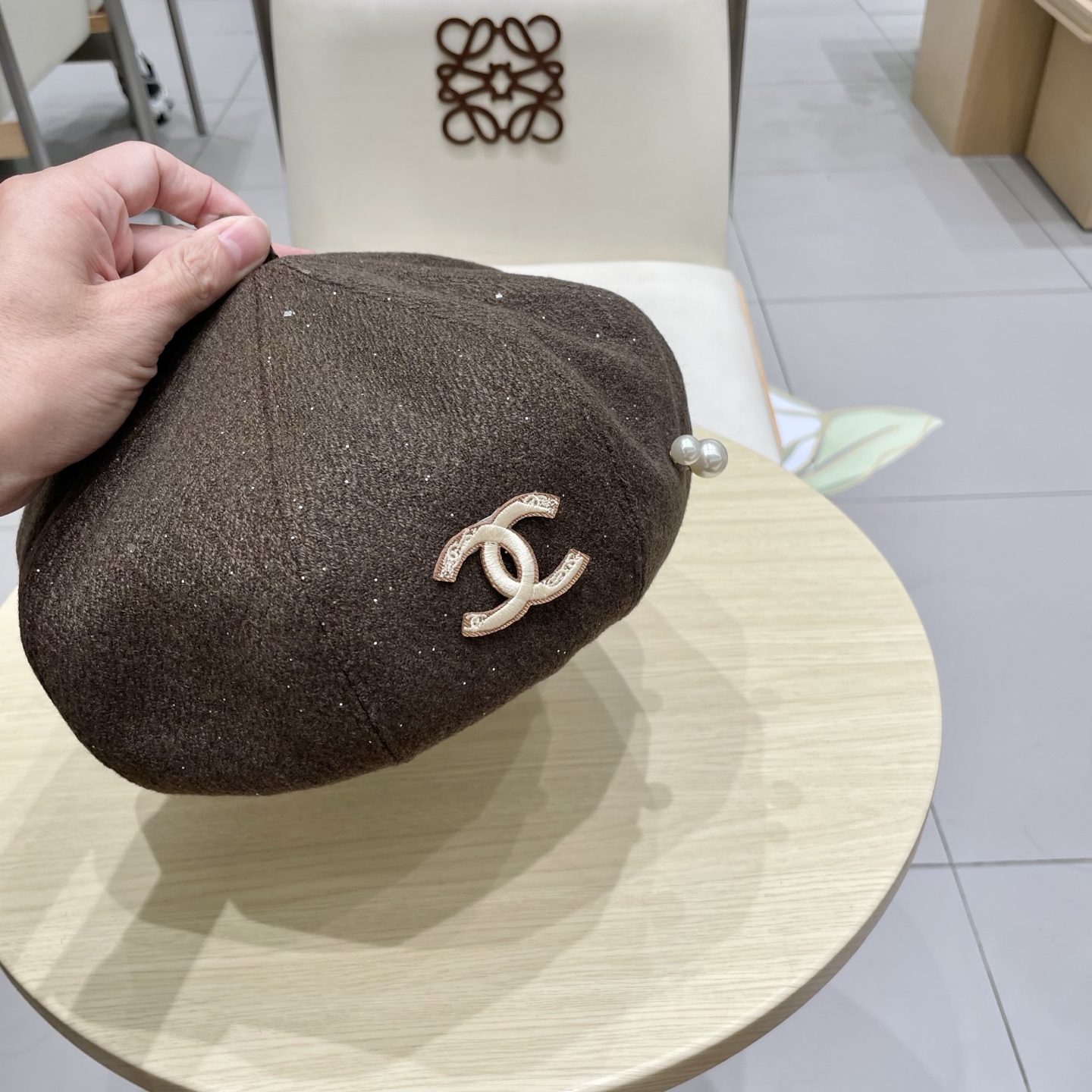  chanel香奈儿珍珠气质贝雷帽女秋冬款透气百搭复古时尚画家帽