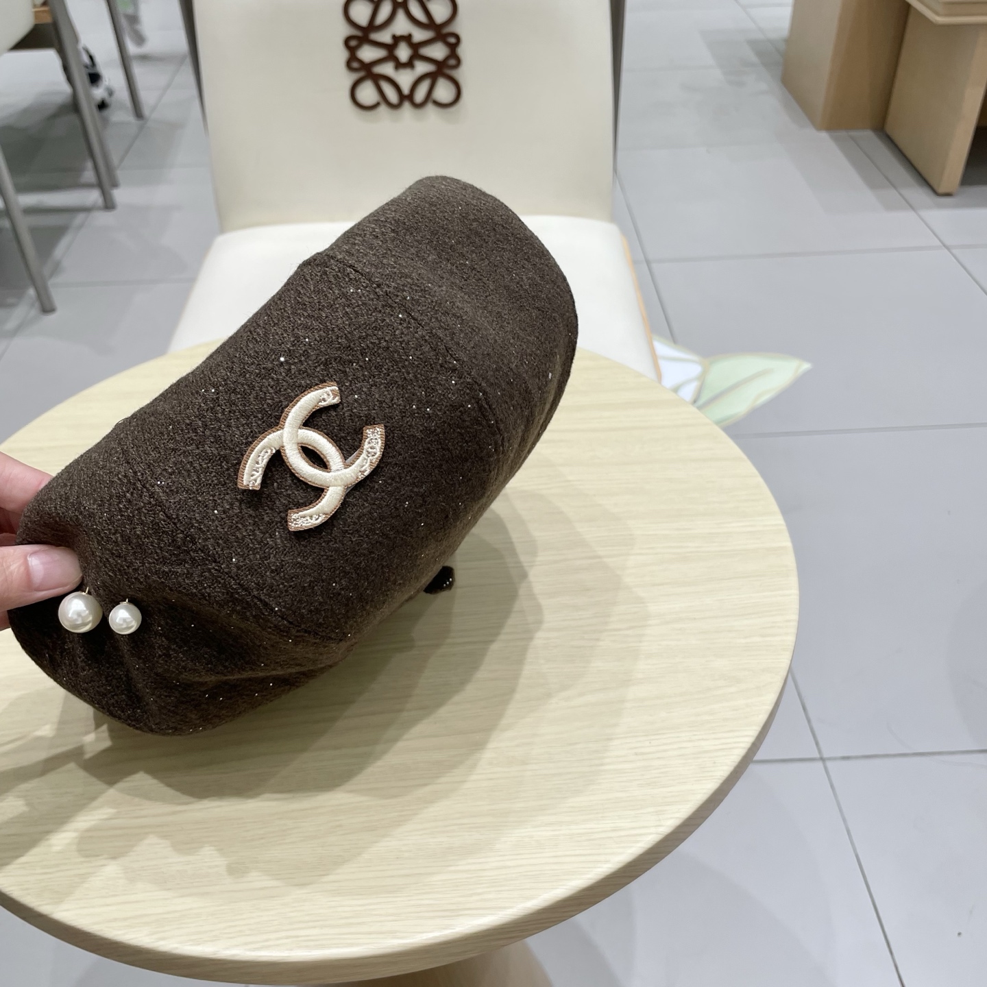  chanel香奈儿珍珠气质贝雷帽女秋冬款透气百搭复古时尚画家帽