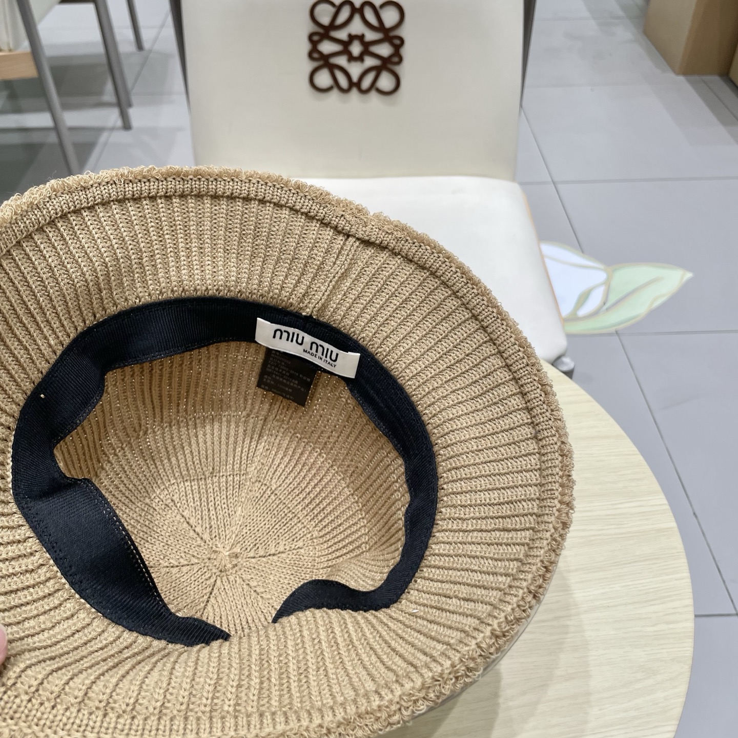  缪缪miumiu针织渔夫帽2025新款女秋冬季保暖大头围毛线盆帽高级感水桶帽子