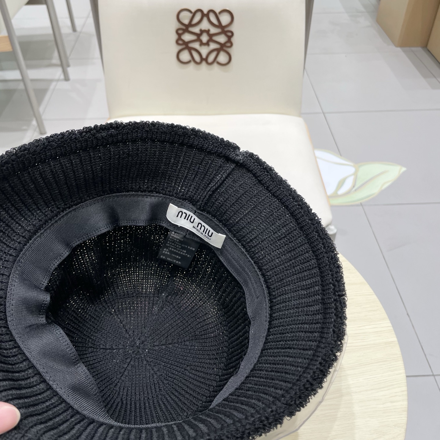  缪缪miumiu针织渔夫帽2025新款女秋冬季保暖大头围毛线盆帽高级感水桶帽子