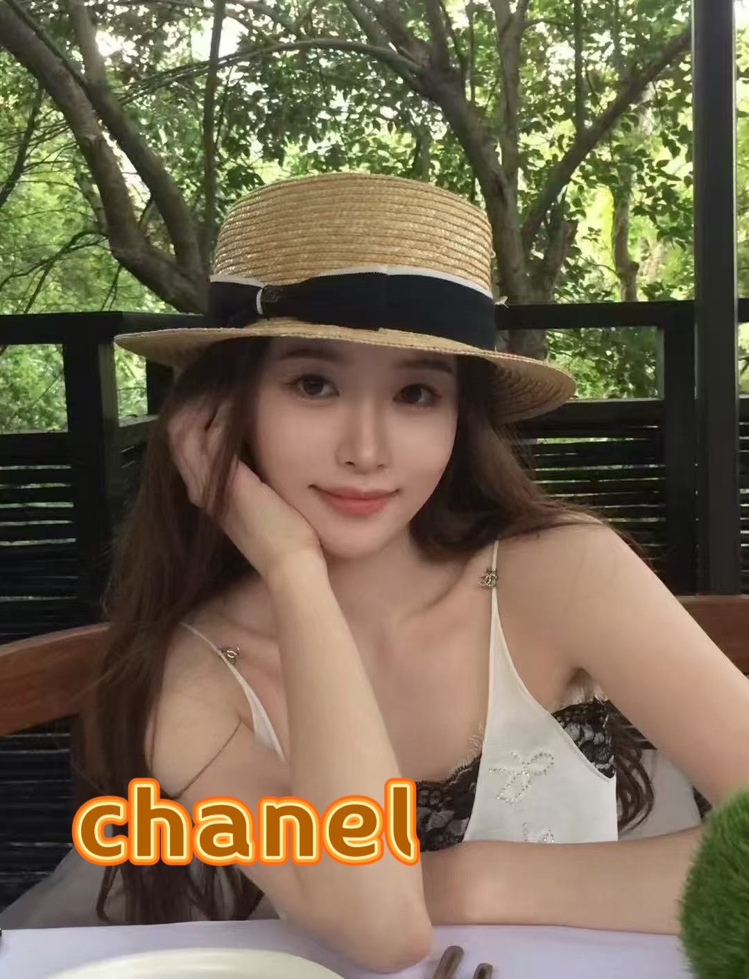  chanel香奈儿麦秆草帽平顶沙滩夏天海边出游防晒遮阳帽夏季百搭时尚度假渔夫帽