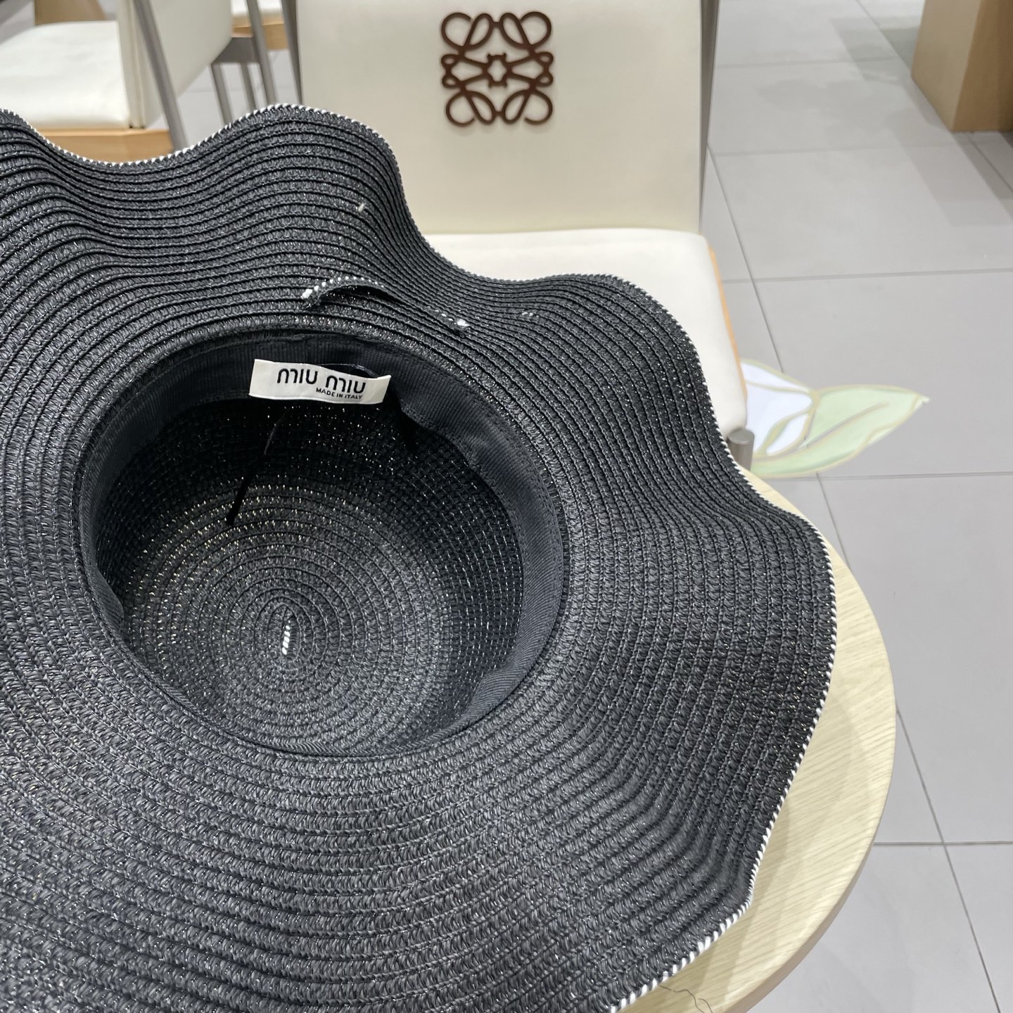  miumiu缪缪新款，遮阳草帽，防紫外线帽檐，头围57cm