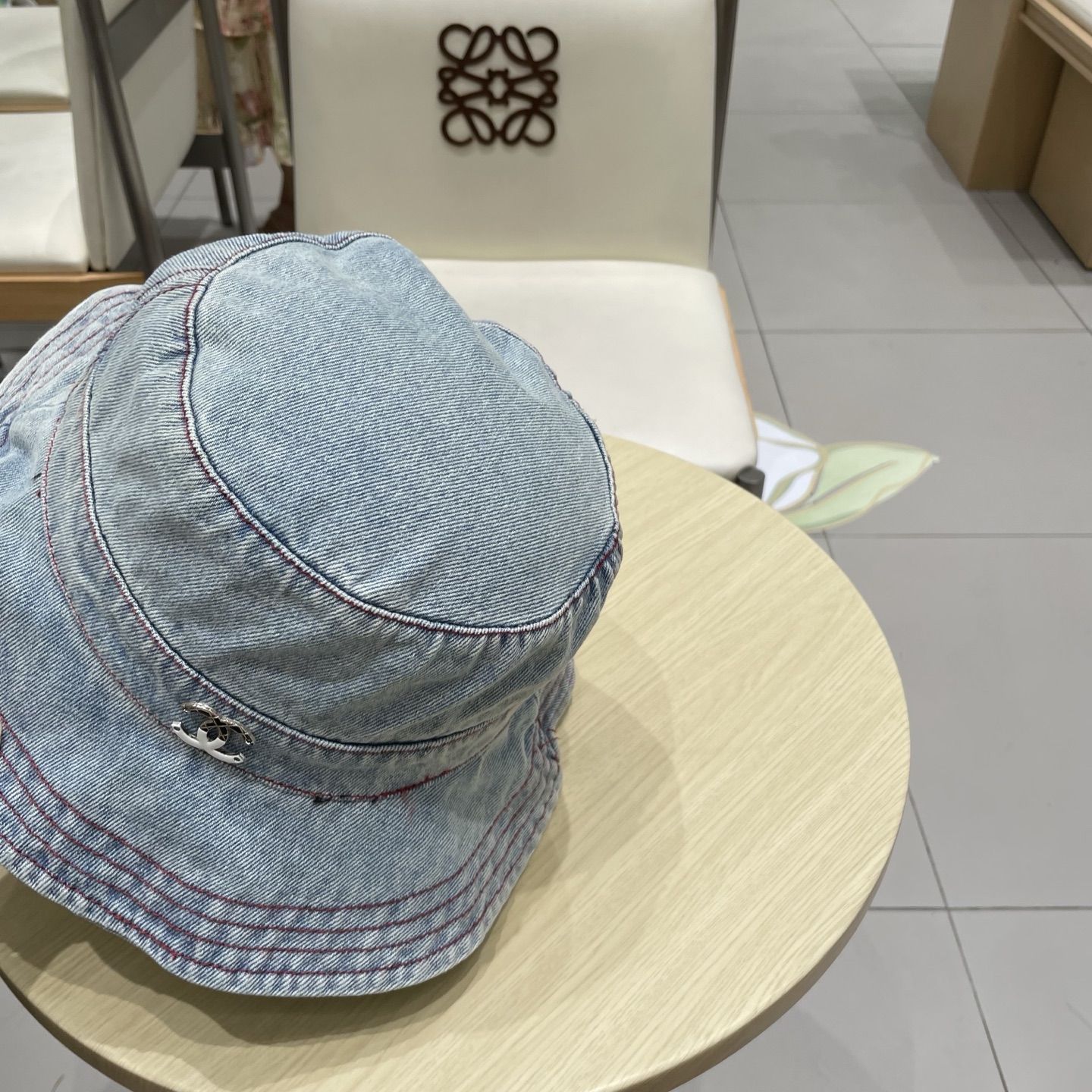  chanel香奈儿蓝色牛仔登山帽渔夫帽女夏季新款大头围防晒帽遮阳帽户外百搭盆帽