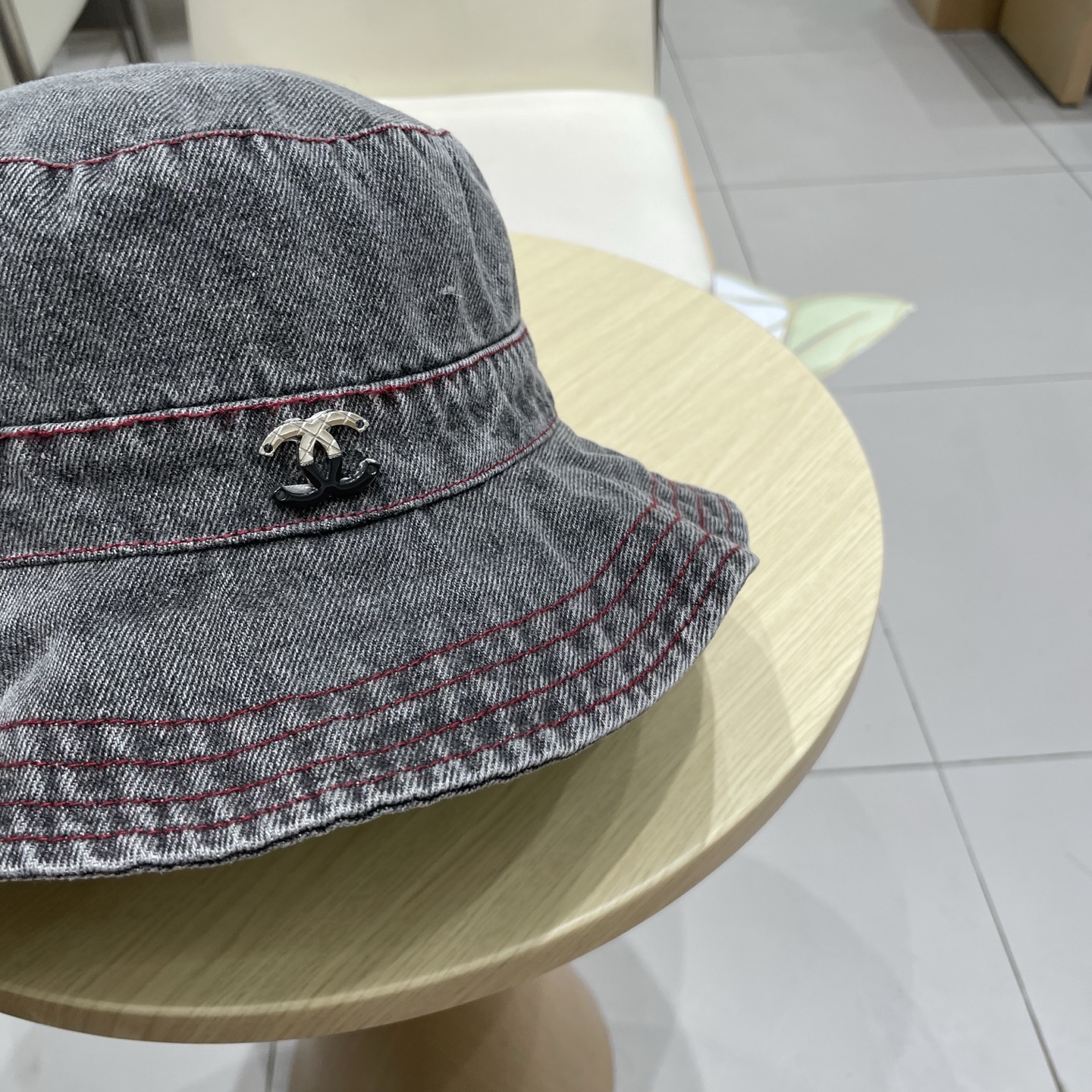  chanel香奈儿蓝色牛仔登山帽渔夫帽女夏季新款大头围防晒帽遮阳帽户外百搭盆帽