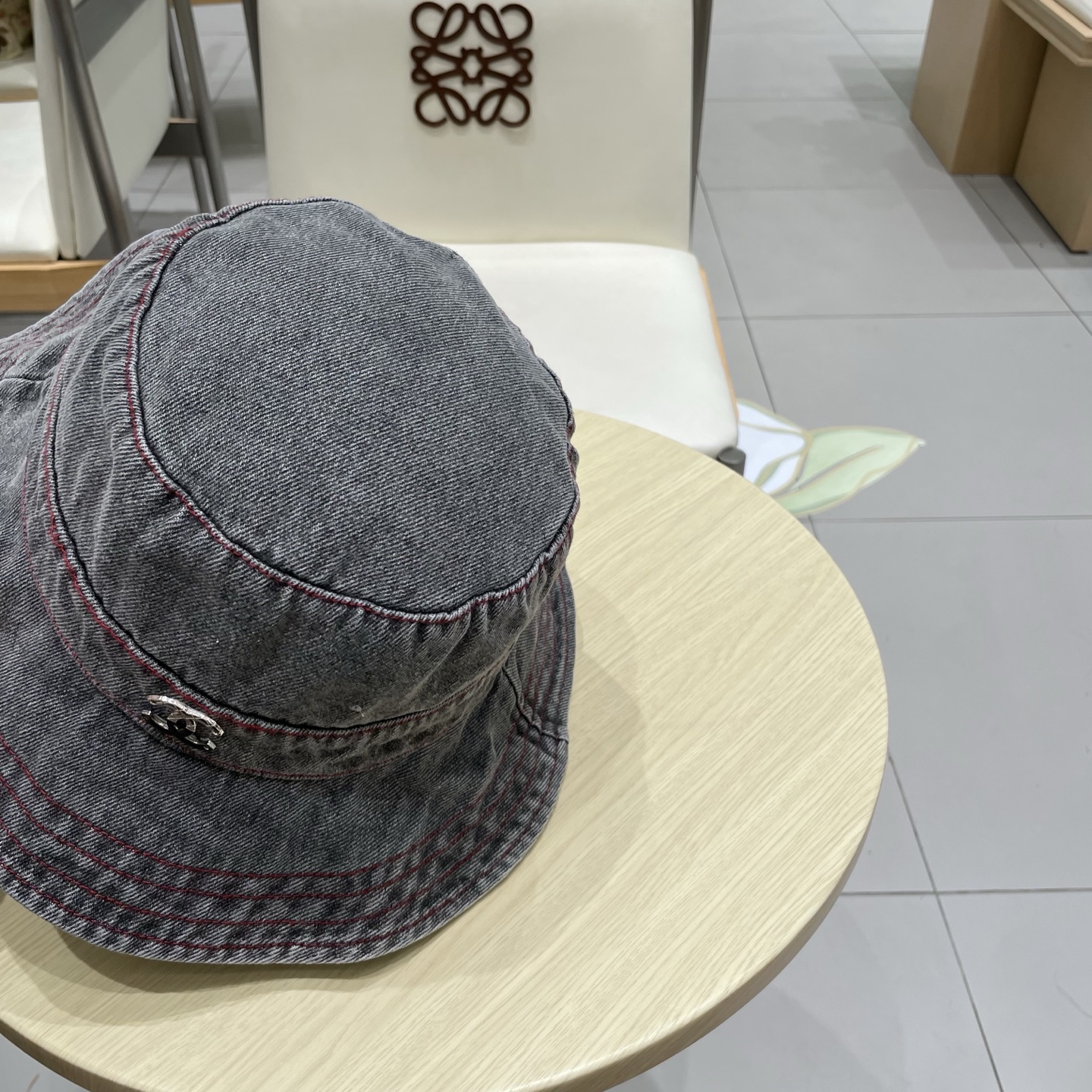  chanel香奈儿蓝色牛仔登山帽渔夫帽女夏季新款大头围防晒帽遮阳帽户外百搭盆帽