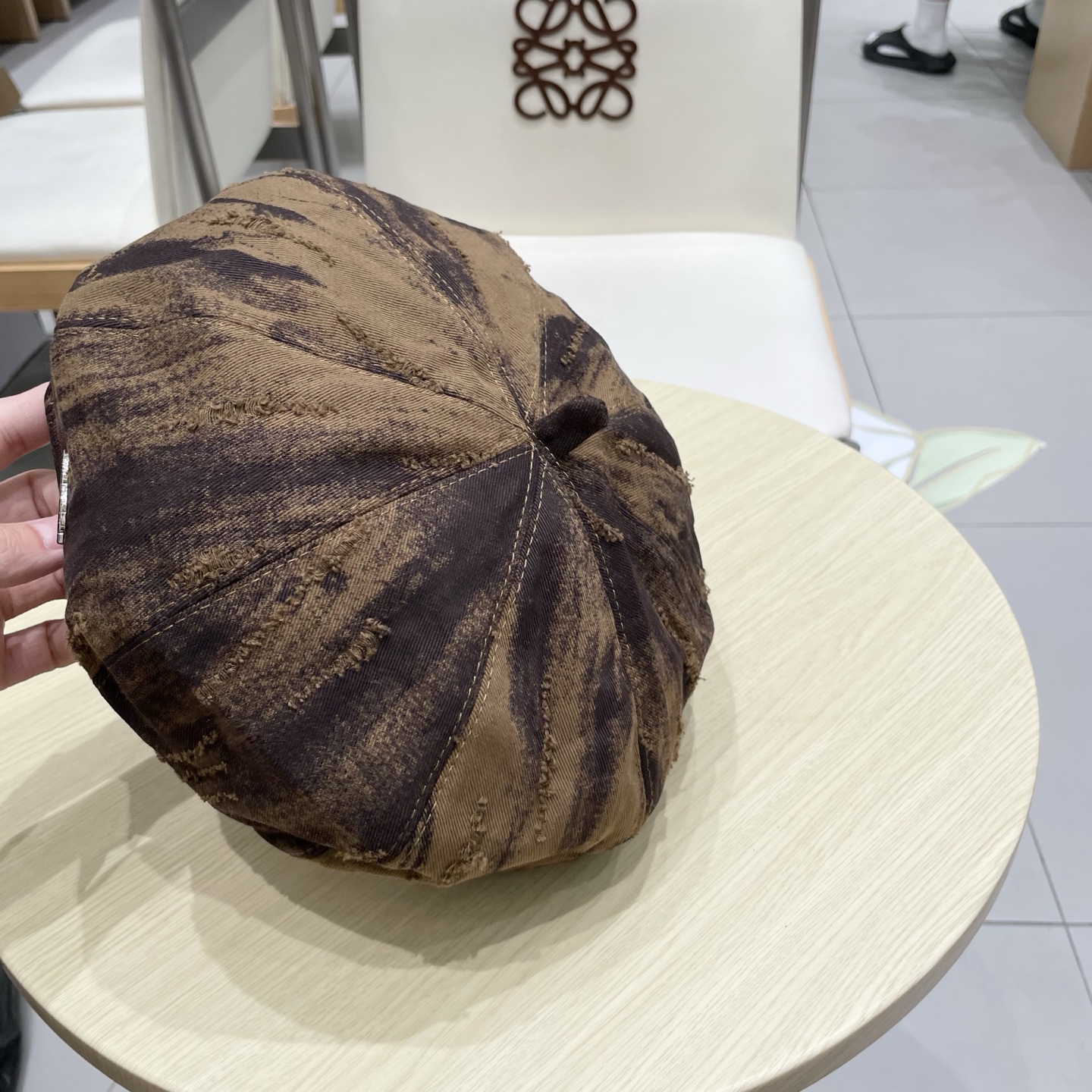  chanel香奈儿秋款蓓蕾帽高品质复古设计小众文艺泼墨画家帽个性破洞做旧蓓蕾报童帽