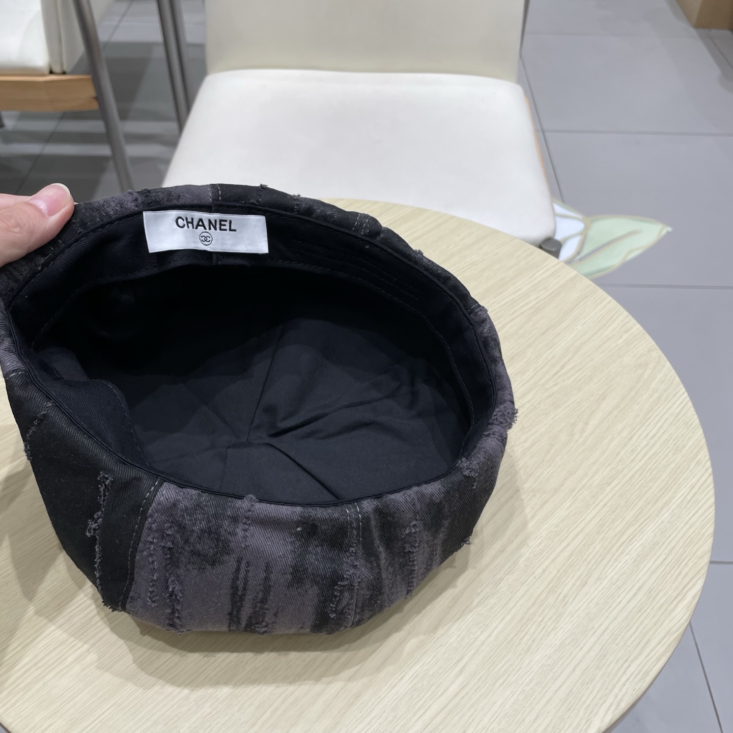  chanel香奈儿秋款蓓蕾帽高品质复古设计小众文艺泼墨画家帽个性破洞做旧蓓蕾报童帽