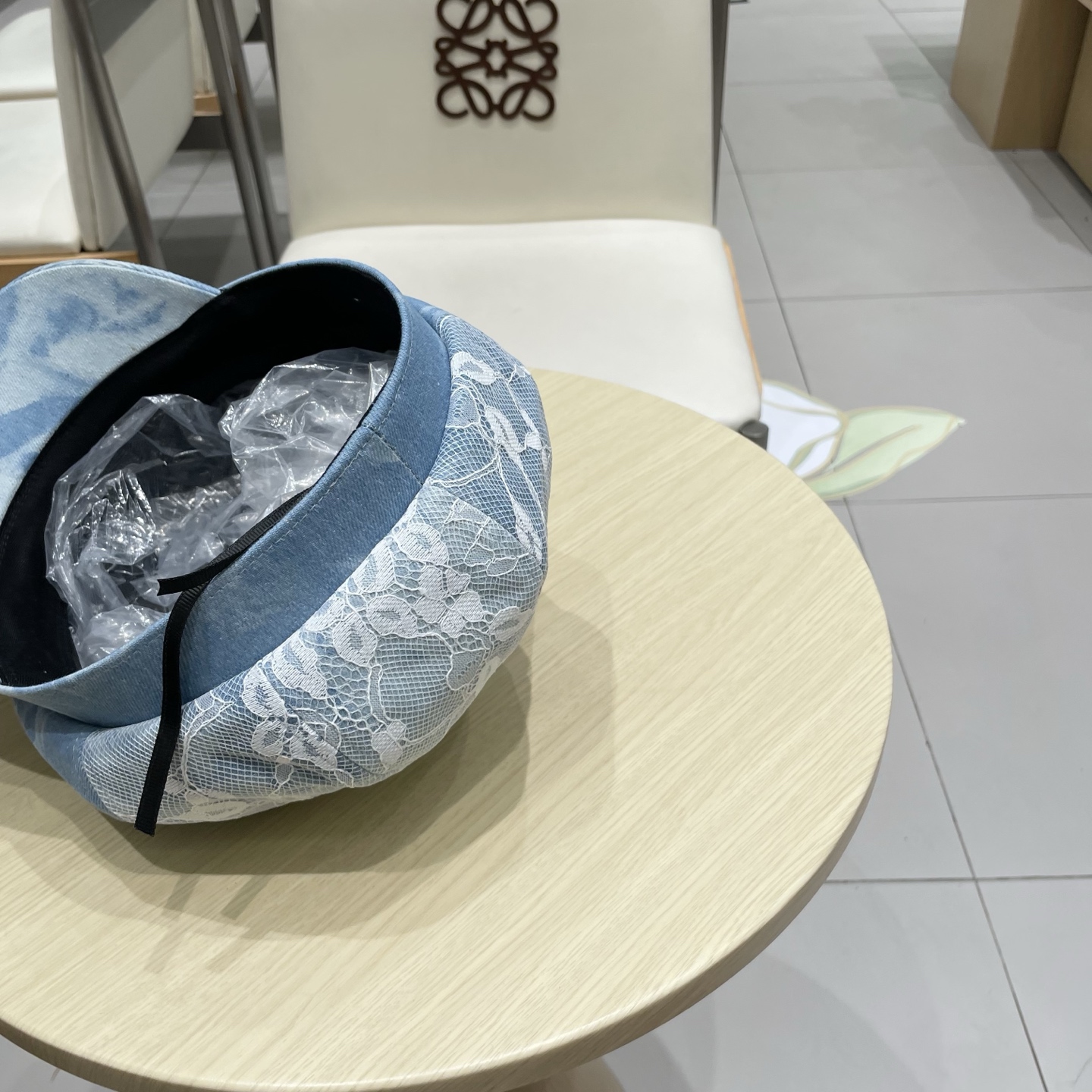  chanel香奈儿 渐变牛仔蕾丝拼接贝雷帽子女士时尚优雅品质潮流休闲八角帽薄款