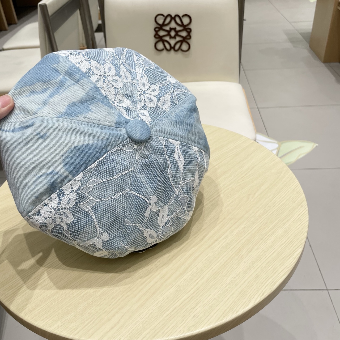  chanel香奈儿 渐变牛仔蕾丝拼接贝雷帽子女士时尚优雅品质潮流休闲八角帽薄款