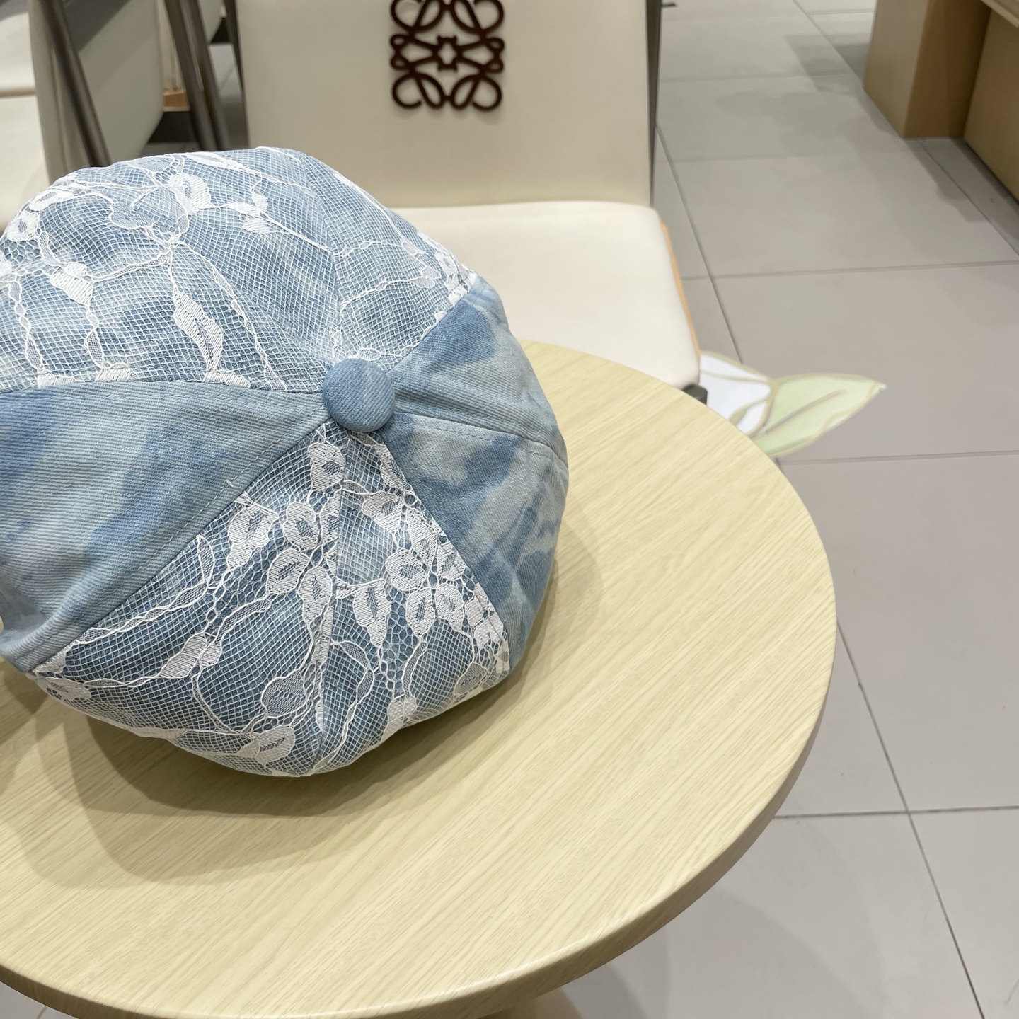  chanel香奈儿 渐变牛仔蕾丝拼接贝雷帽子女士时尚优雅品质潮流休闲八角帽薄款