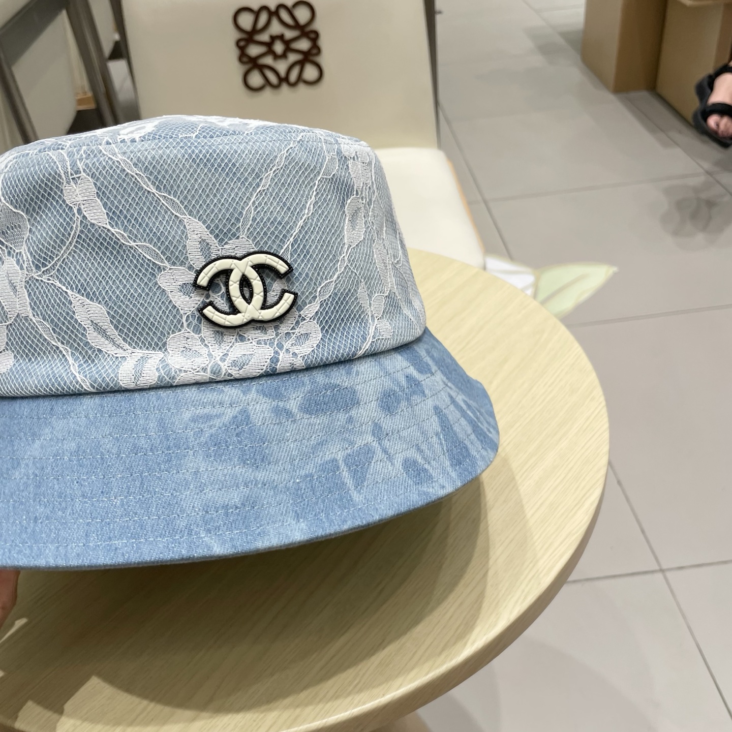  chanel香奈儿 渐变牛仔蕾丝拼接贝雷帽子女士时尚优雅品质潮流休闲八角帽薄款