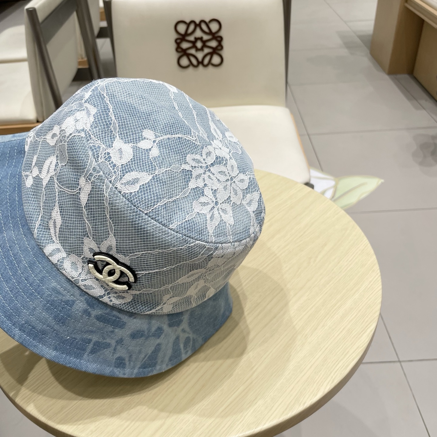  chanel香奈儿 渐变牛仔蕾丝拼接贝雷帽子女士时尚优雅品质潮流休闲八角帽薄款